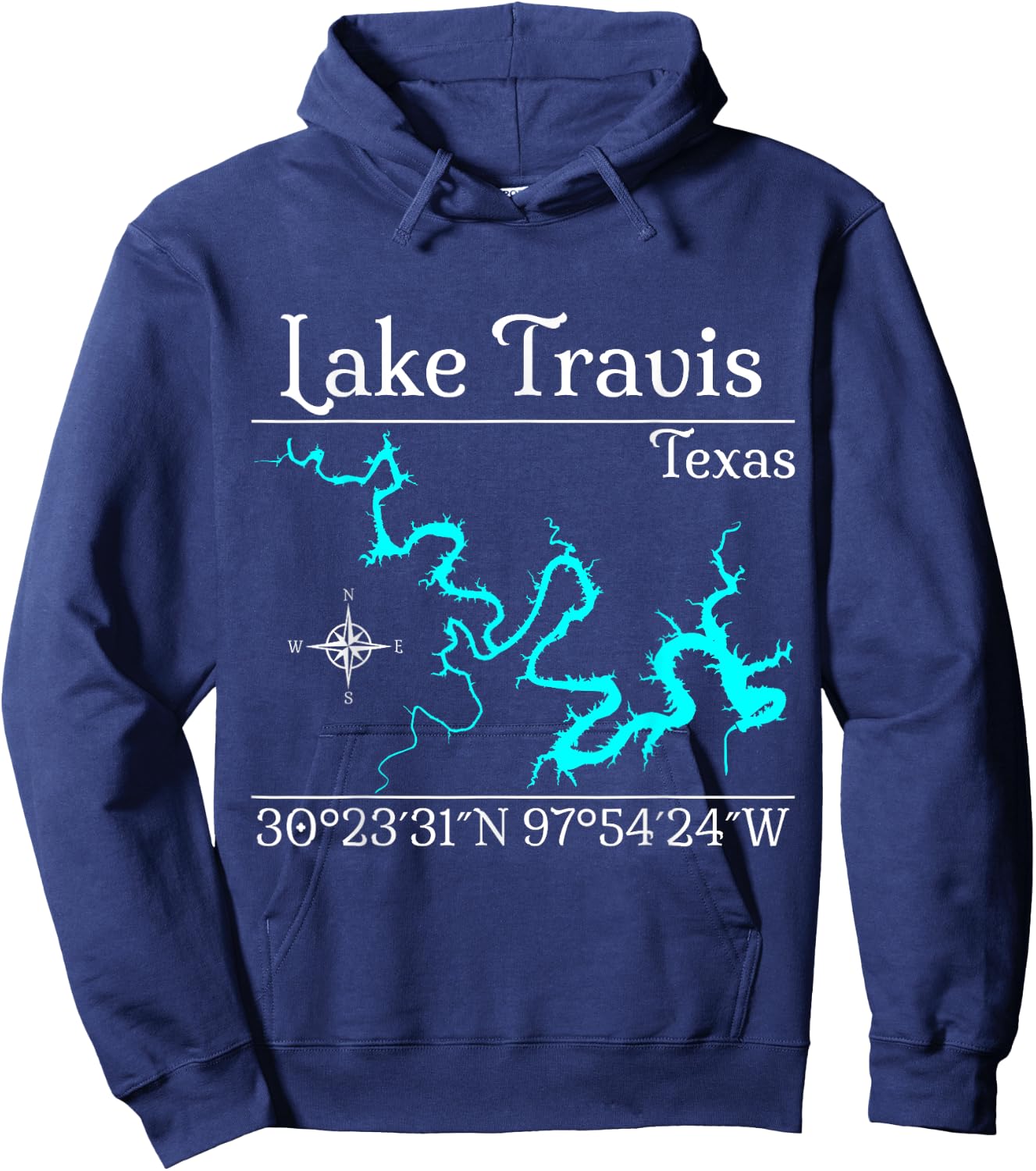 Lake Travis, Texas Hoodie - Hoodie | Navy