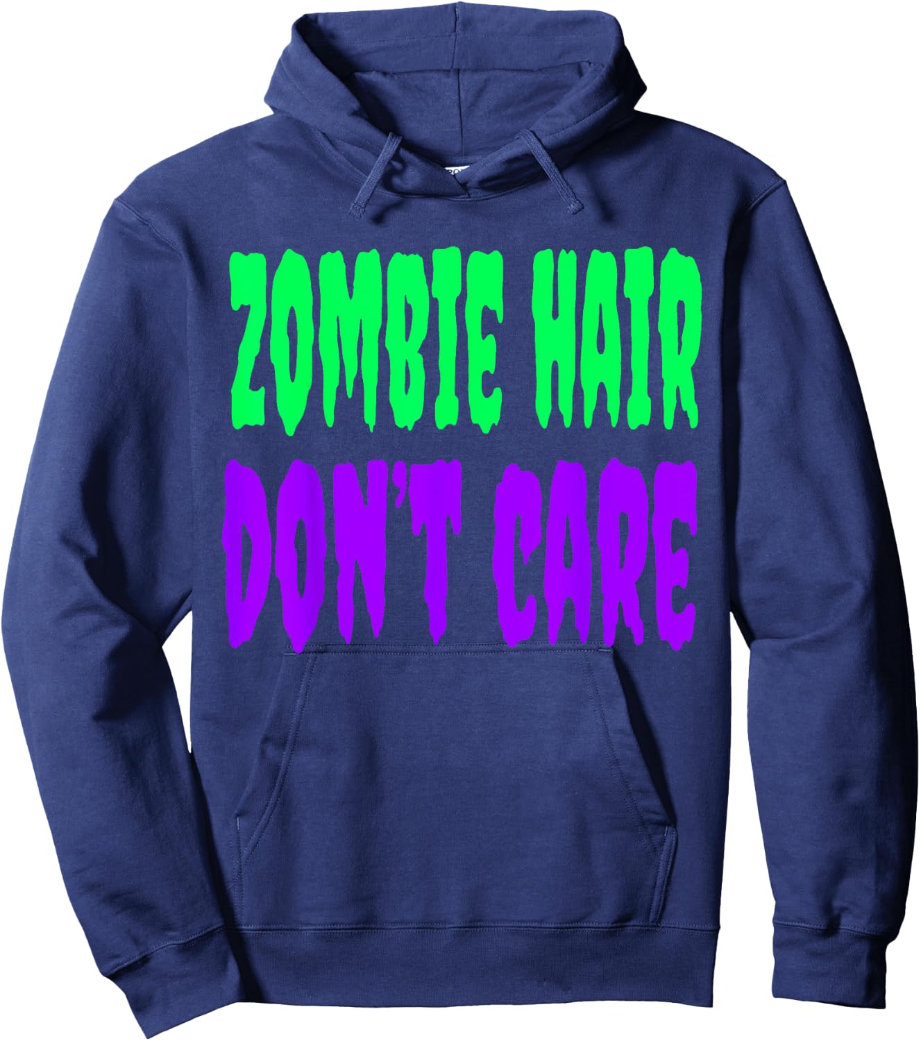 Cute Zombie Hair Dont Care Halloween Shirt Hoodie - Hoodie | Navy