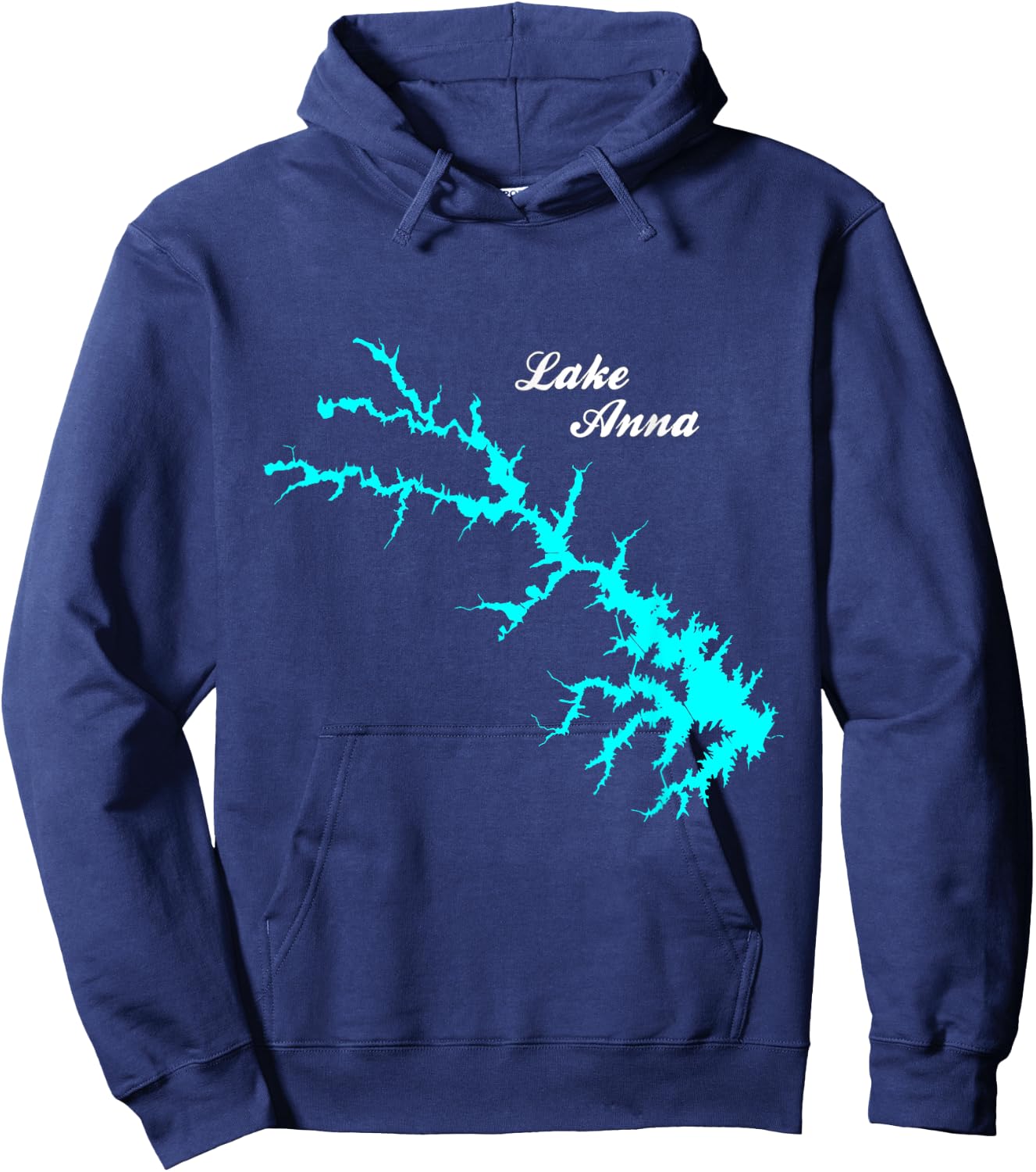 Minimalist Lake Anna, Virginia Hoodie - Hoodie | Navy