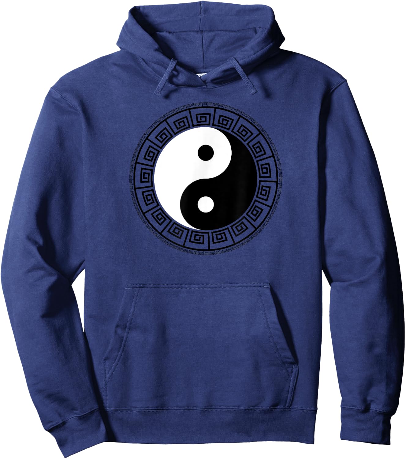 Greek Key Ying Yang Feng Shui Yin Yang Hoodie - Hoodie | Navy