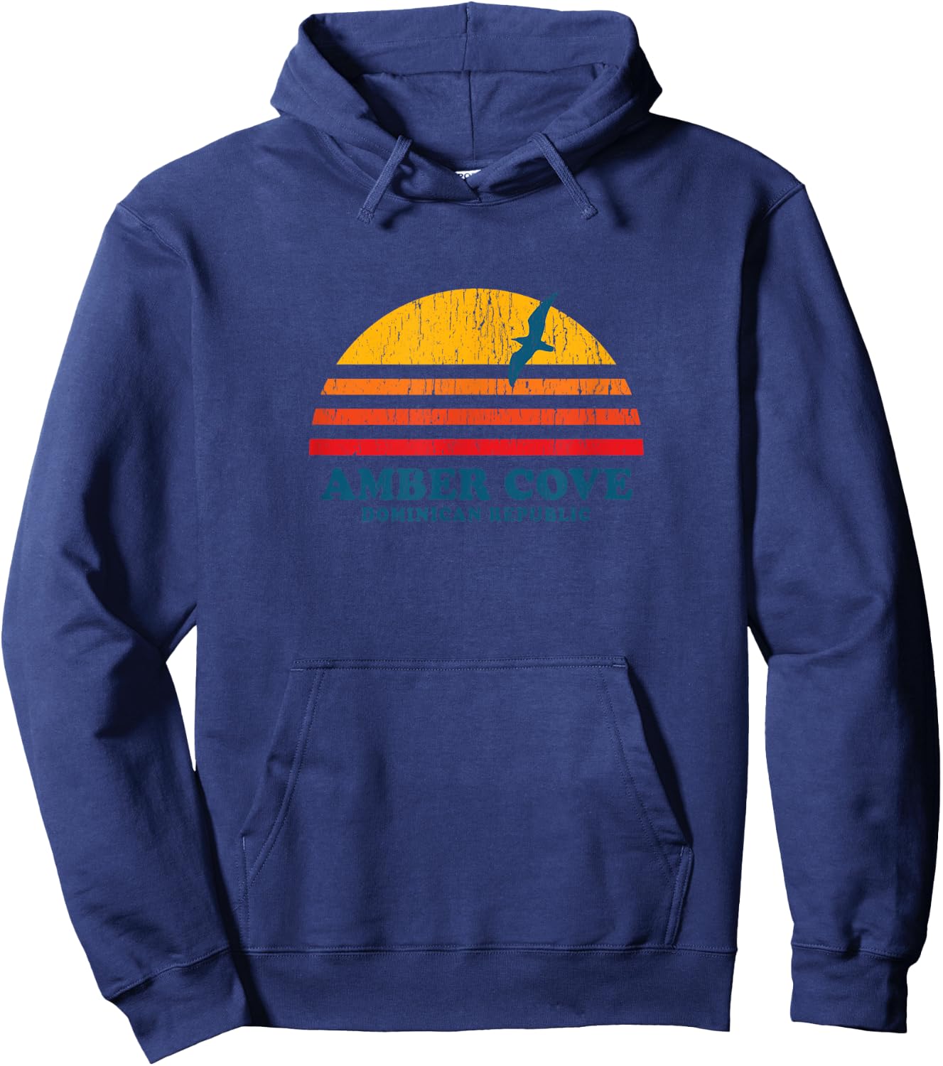 Amber Cove Dominican Republic Vintage 70s Hoodie - Hoodie | Navy
