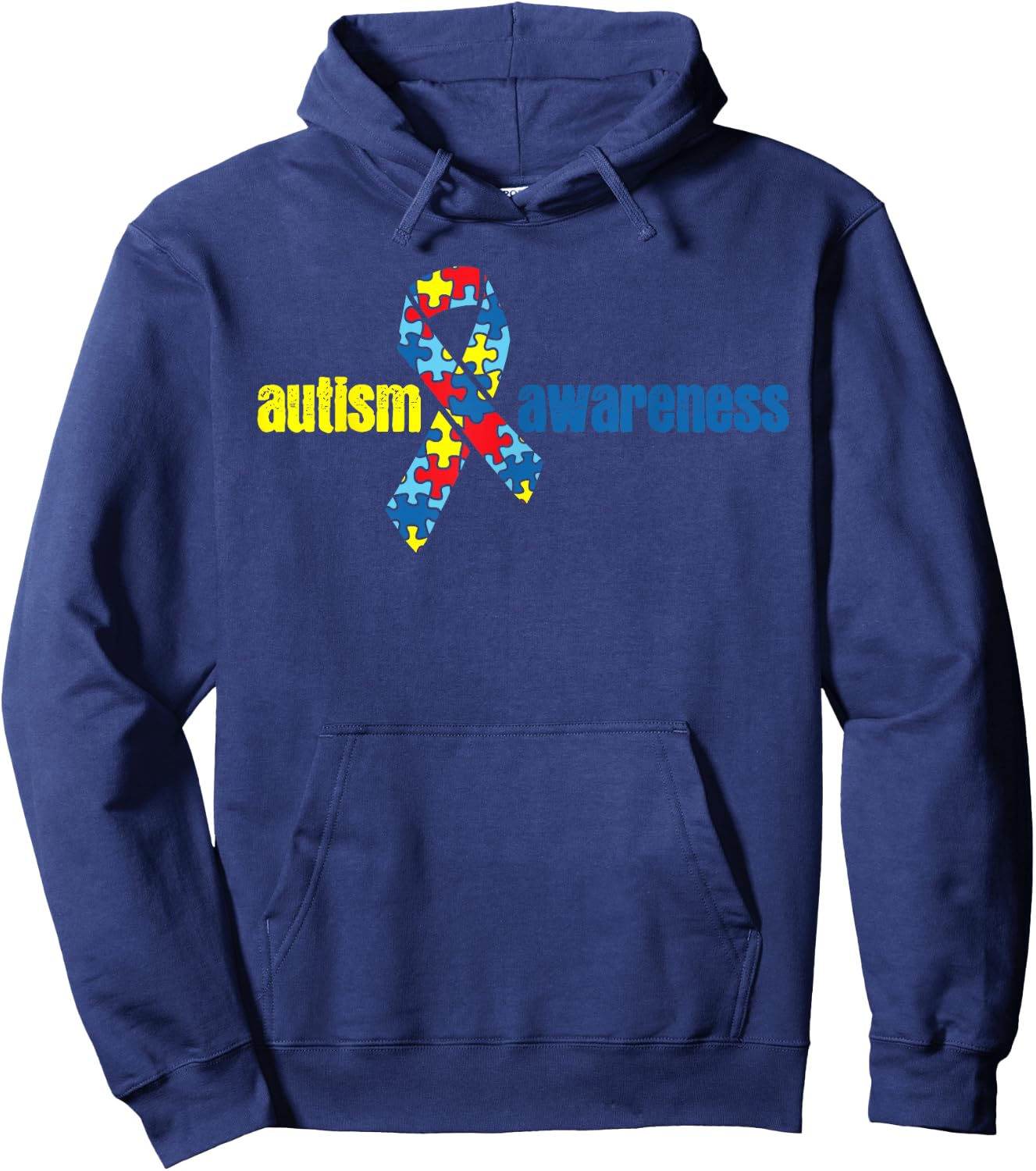 Autism Autism Awareness Ribbon Piece Gift Hoodie - Hoodie | Navy