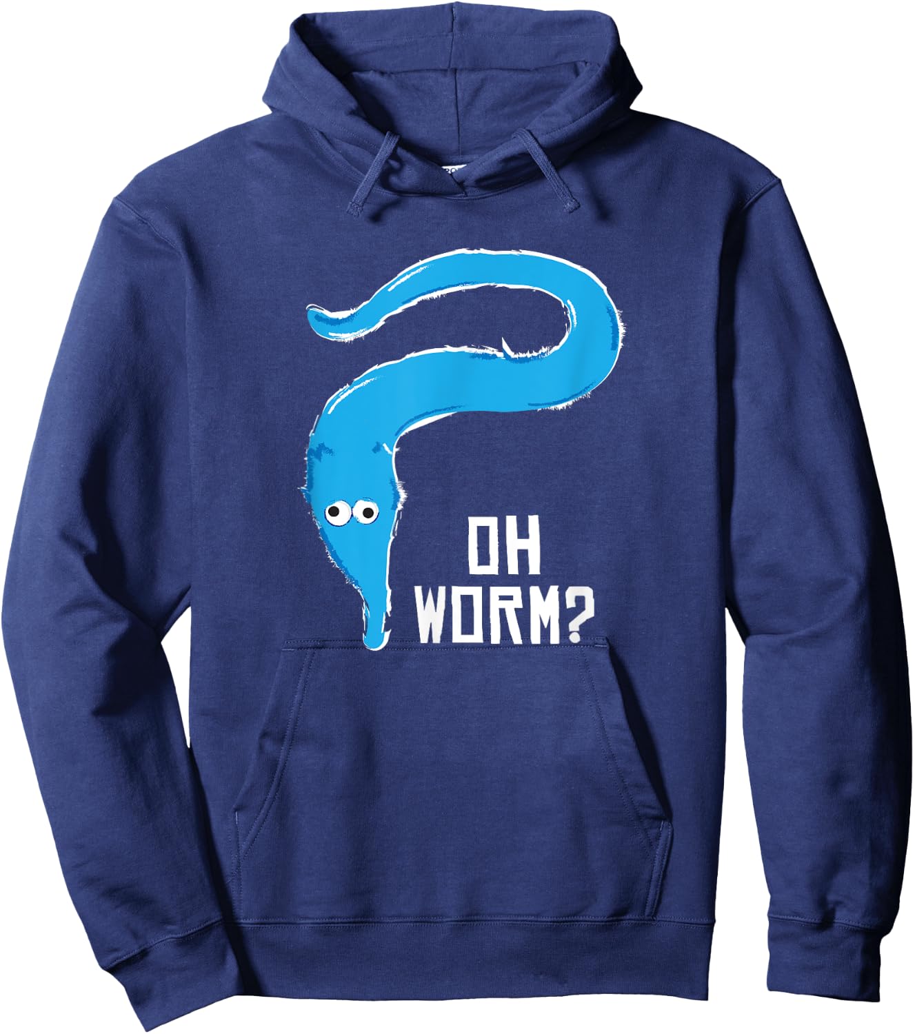 Fuzzy Worm on a String Meme - Oh Worm? Hoodie - Hoodie | Navy