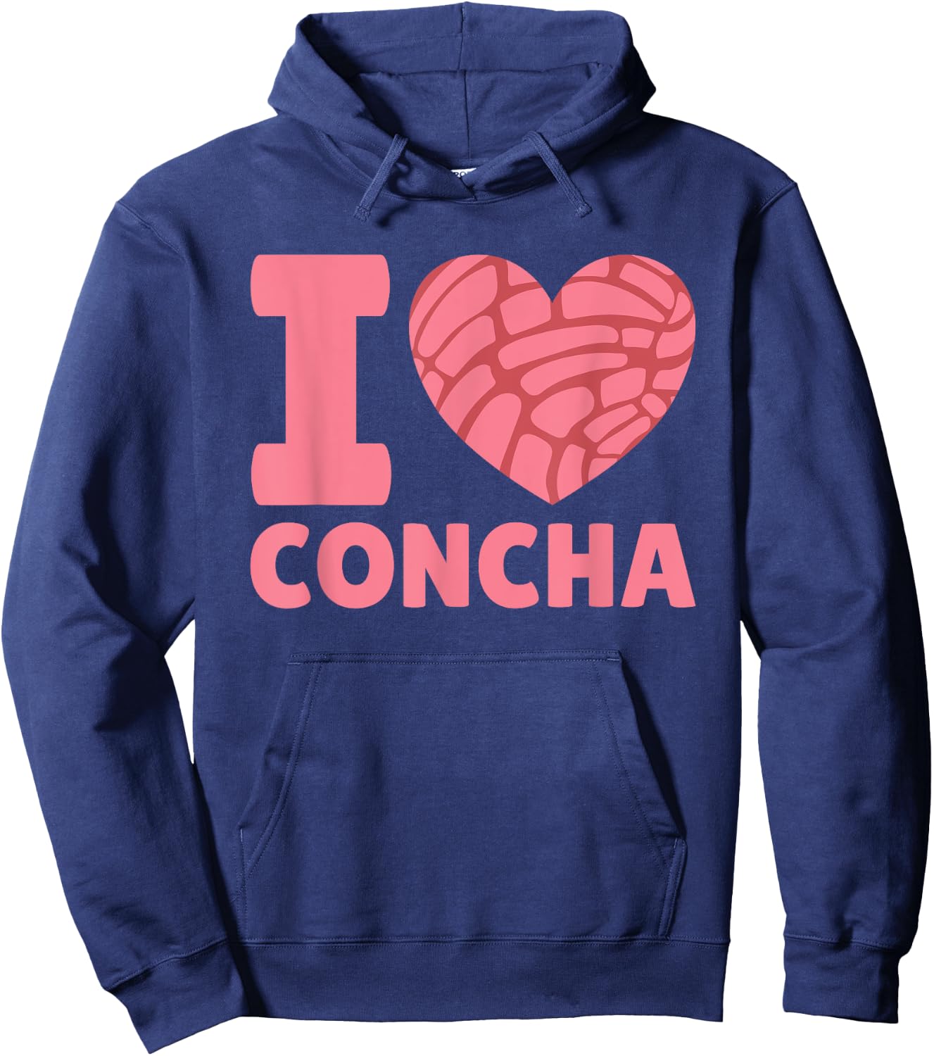 I Love Concha Mexican Sweet Bun Heart Concha Hoodie - Hoodie | Navy