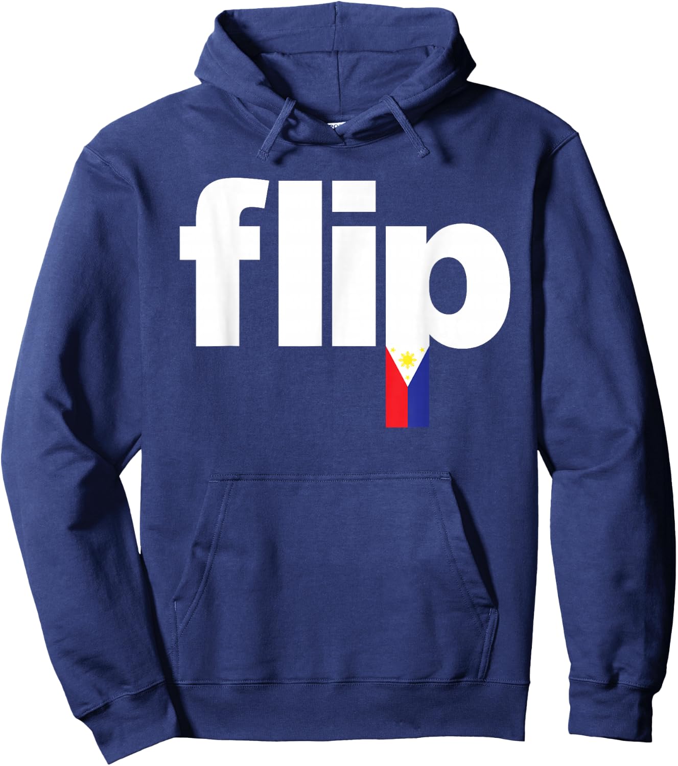 Cool Filipino Flag Pride - Pinoy Flip Logo Hoodie - Hoodie | Navy