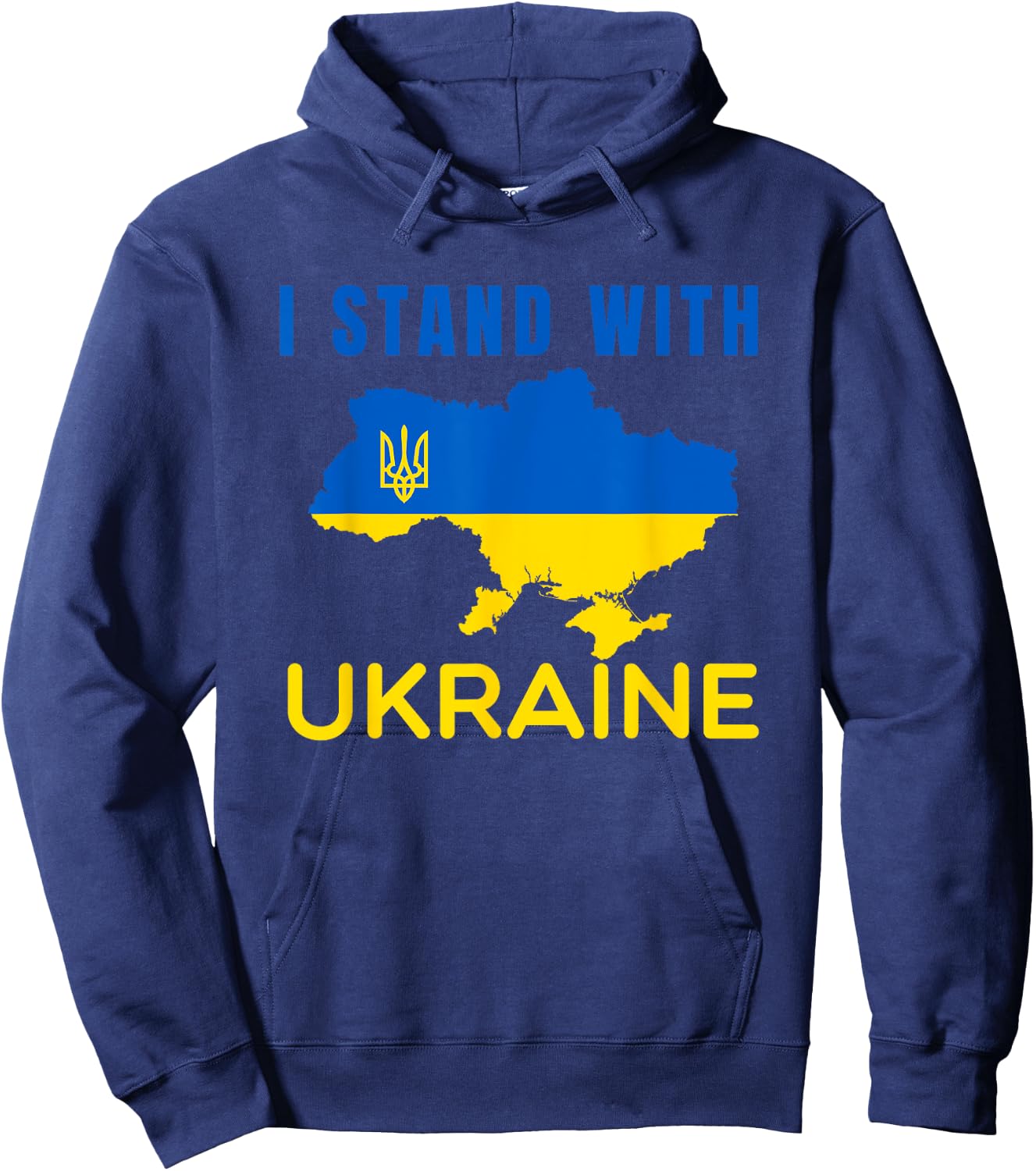 I stand with Ukraine flag emblem map patriot Hoodie - Hoodie | Navy