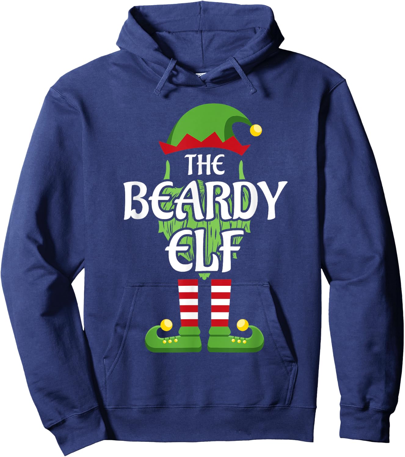 Beardy Elf Family Matching Group Christmas Hoodie - Hoodie | Navy