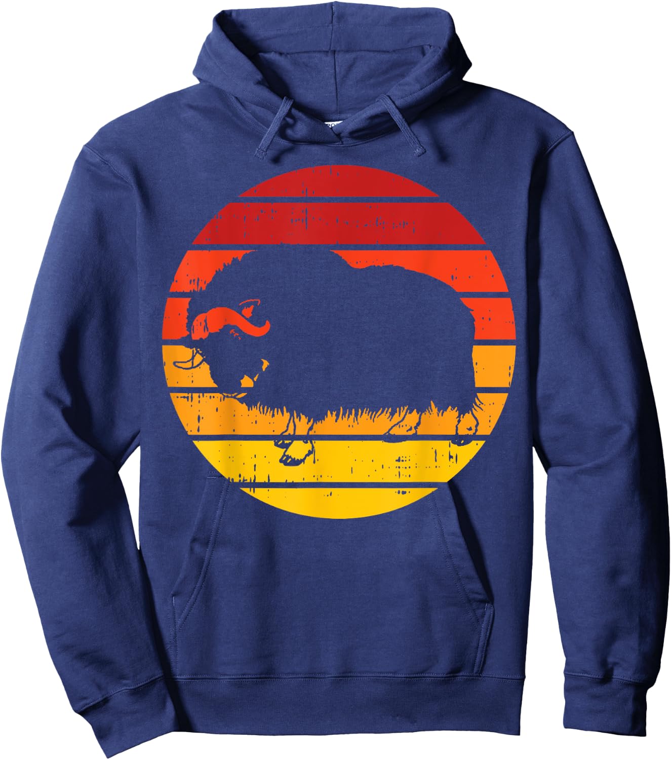 Retro Musk Ox Hoodie - Hoodie | Navy