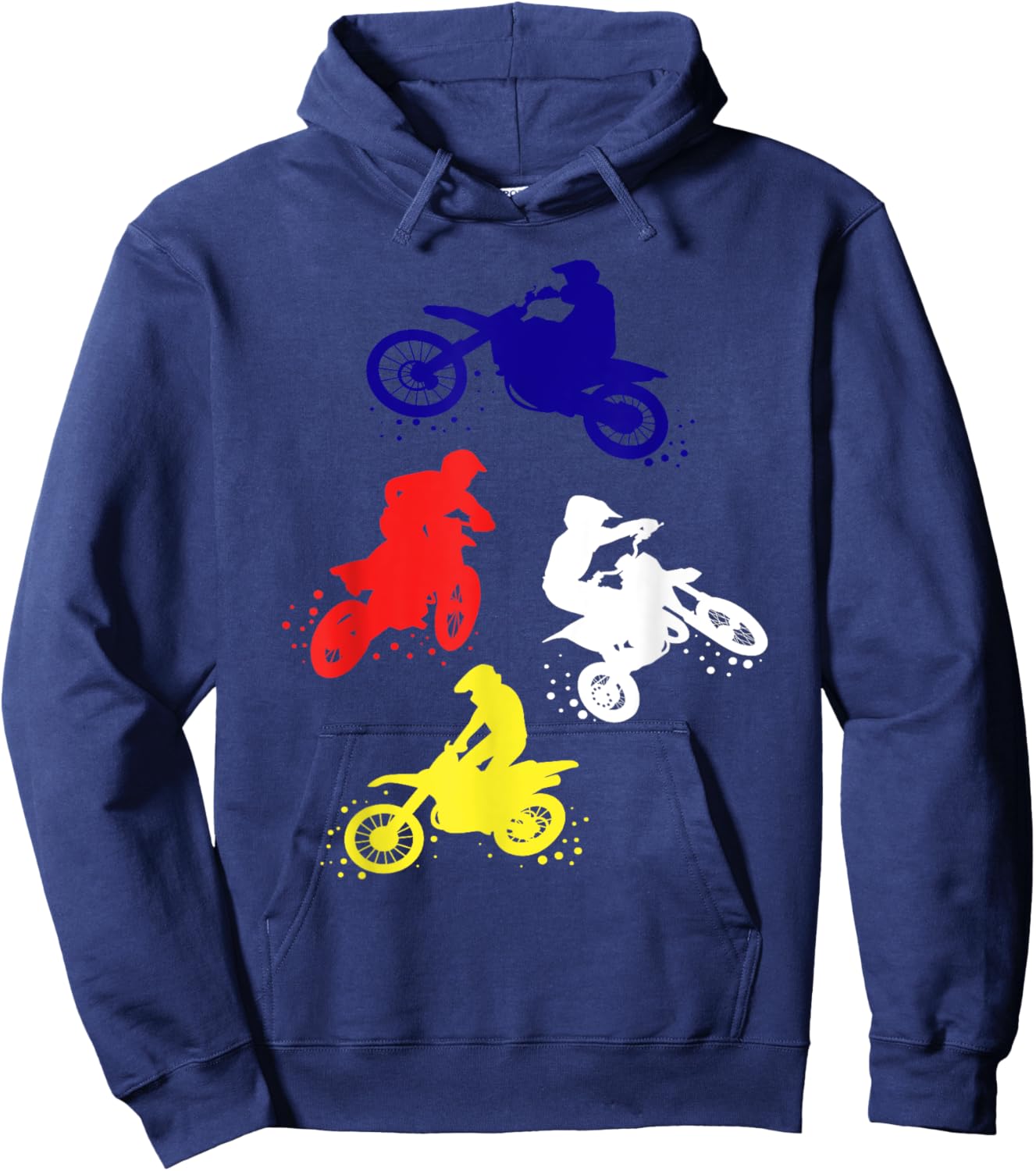 Retro Dirt Bike Boys Toddler Motocross Gift Hoodie - Hoodie | Navy