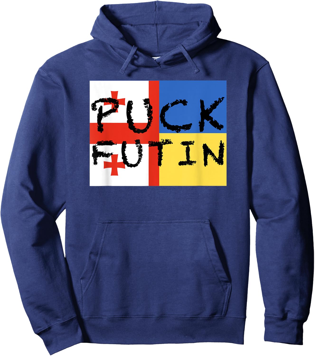 Georgian-Ukrainian flag - friendly countries Hoodie - Hoodie | Navy