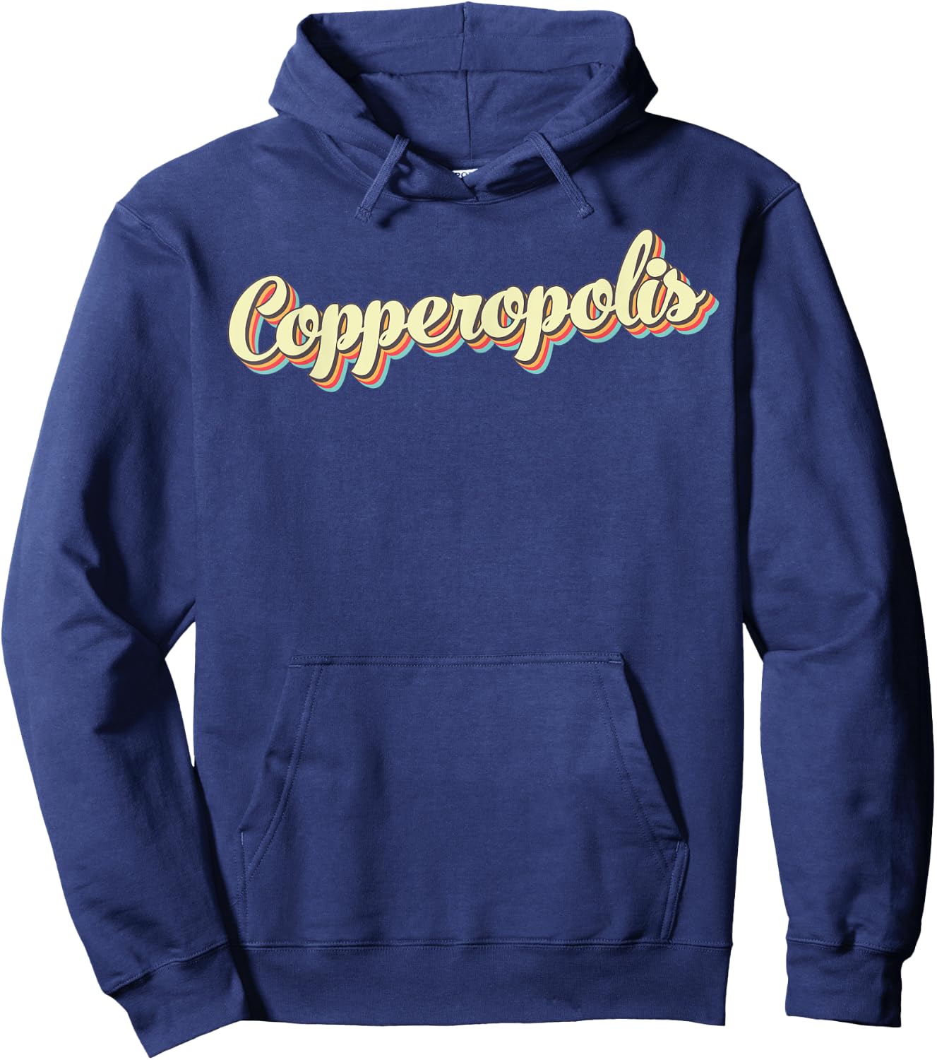 Copperopolis Retro Art Baseball Font Vintage Hoodie - Hoodie | Navy
