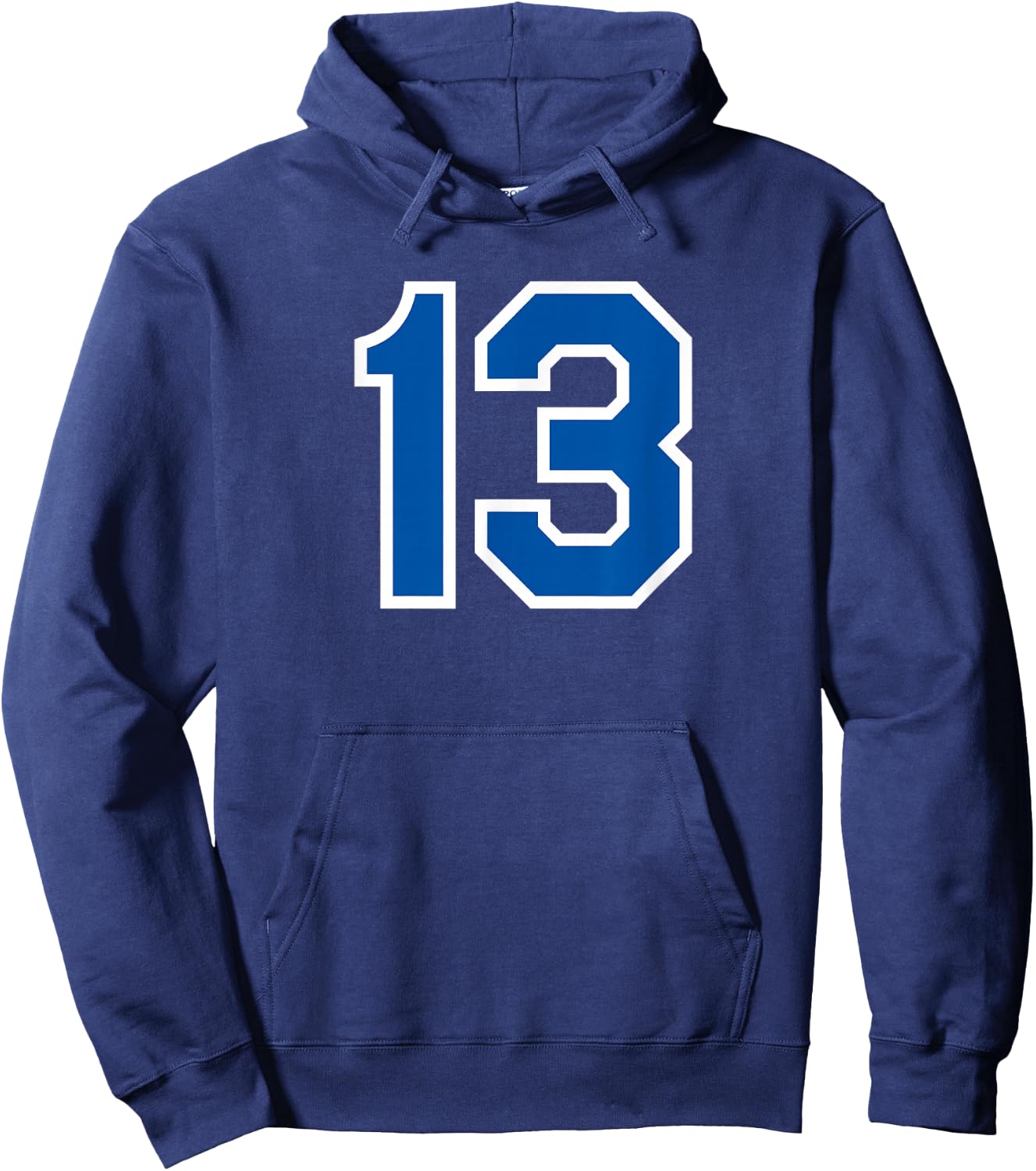 Number #13 Sport White Blue Uni Number Hoodie - Hoodie | Navy
