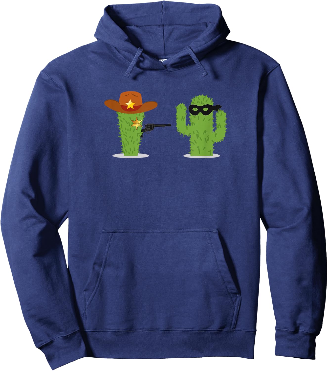 Sheriff Cactus Succulent Hands Up! Gun Funny Hoodie - Hoodie | Navy