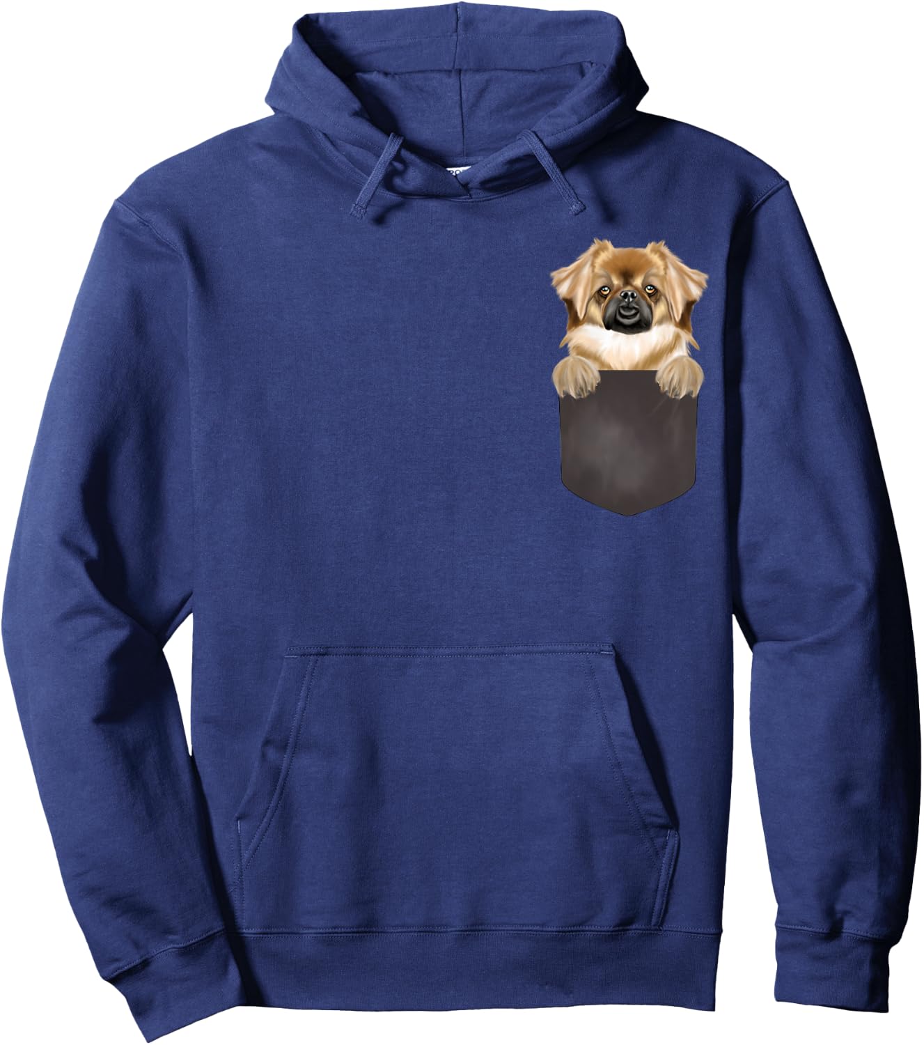 Dog In Pocket Funny Dog Lover Tibetan Spaniel Hoodie - Hoodie | Navy
