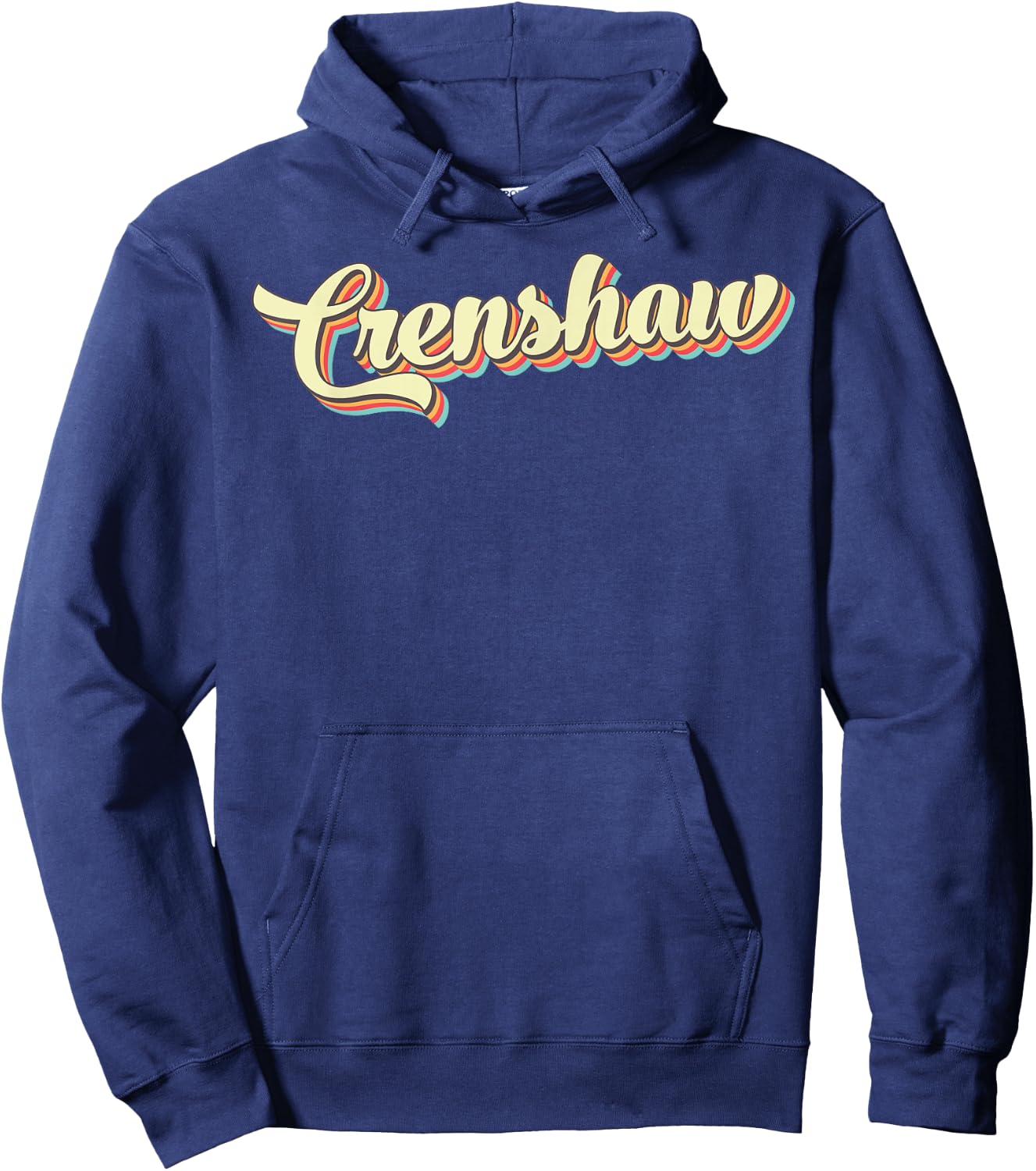 Crenshaw Retro Art Baseball Font Vintage Hoodie - Hoodie | Navy