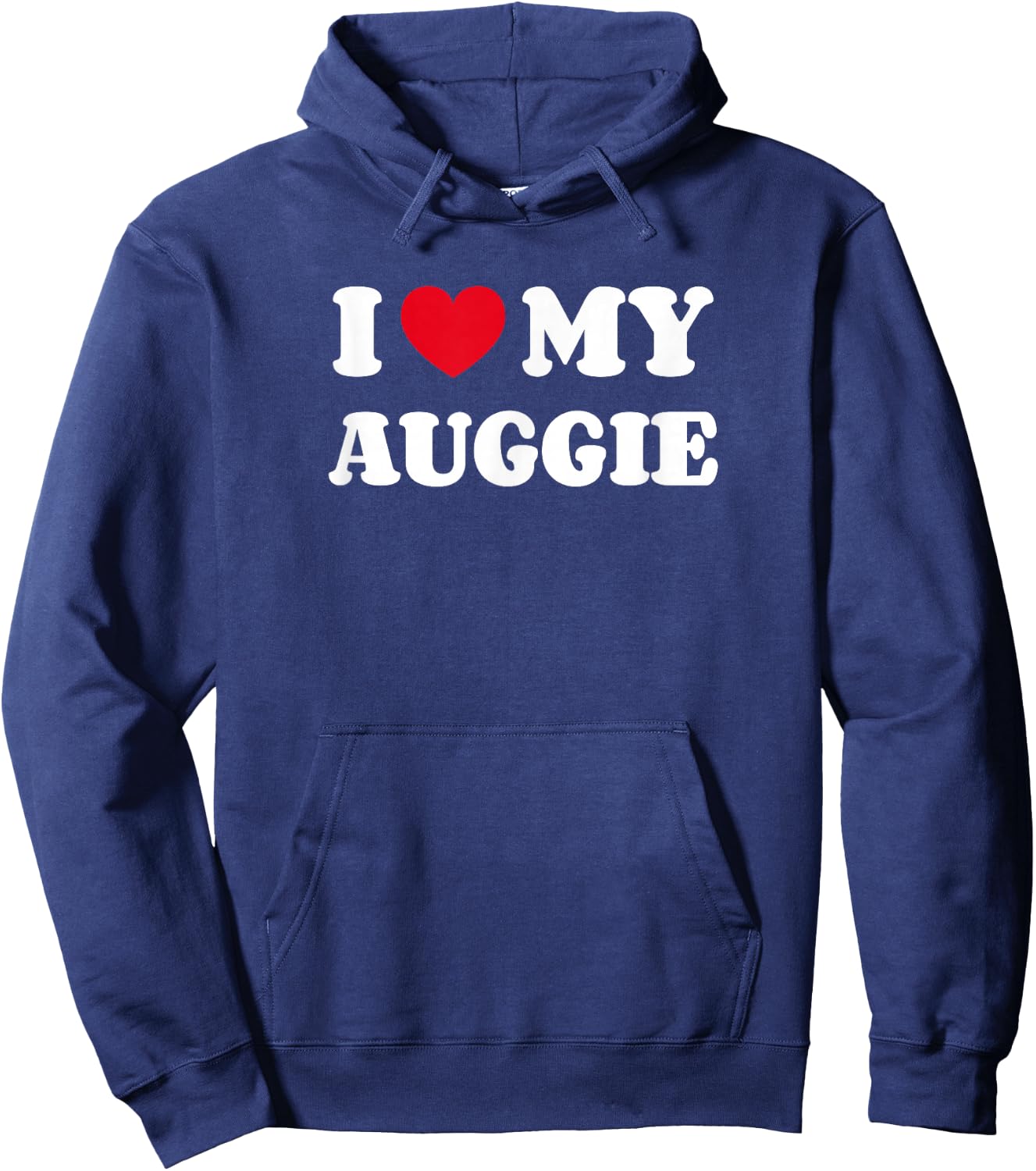 Auggies I Love My Auggie Dog Owner Heart Hoodie - Hoodie | Navy