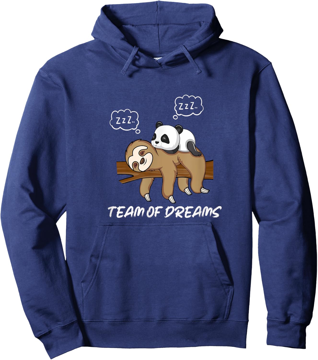 Little Panda Sleeping on Sloth Snoring Team Hoodie - Hoodie | Navy