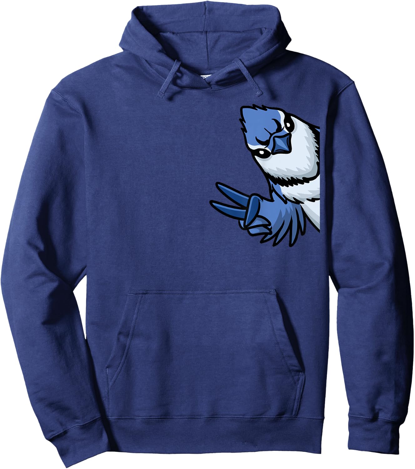 Blue Jay Bird Cyanocitta Cristata From Side Hoodie - Hoodie | Navy