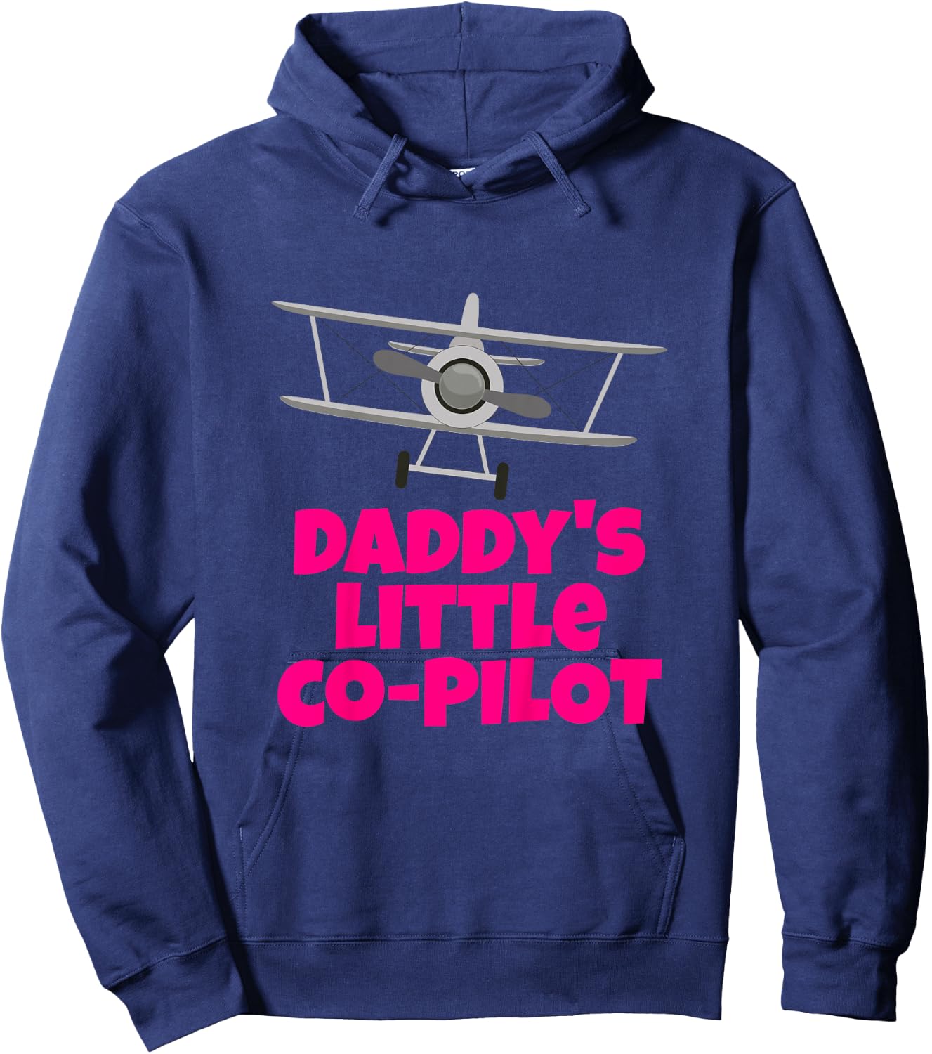 Kids Daddy's Little Co-Pilot Airplane Kids Hoodie - Hoodie | Navy