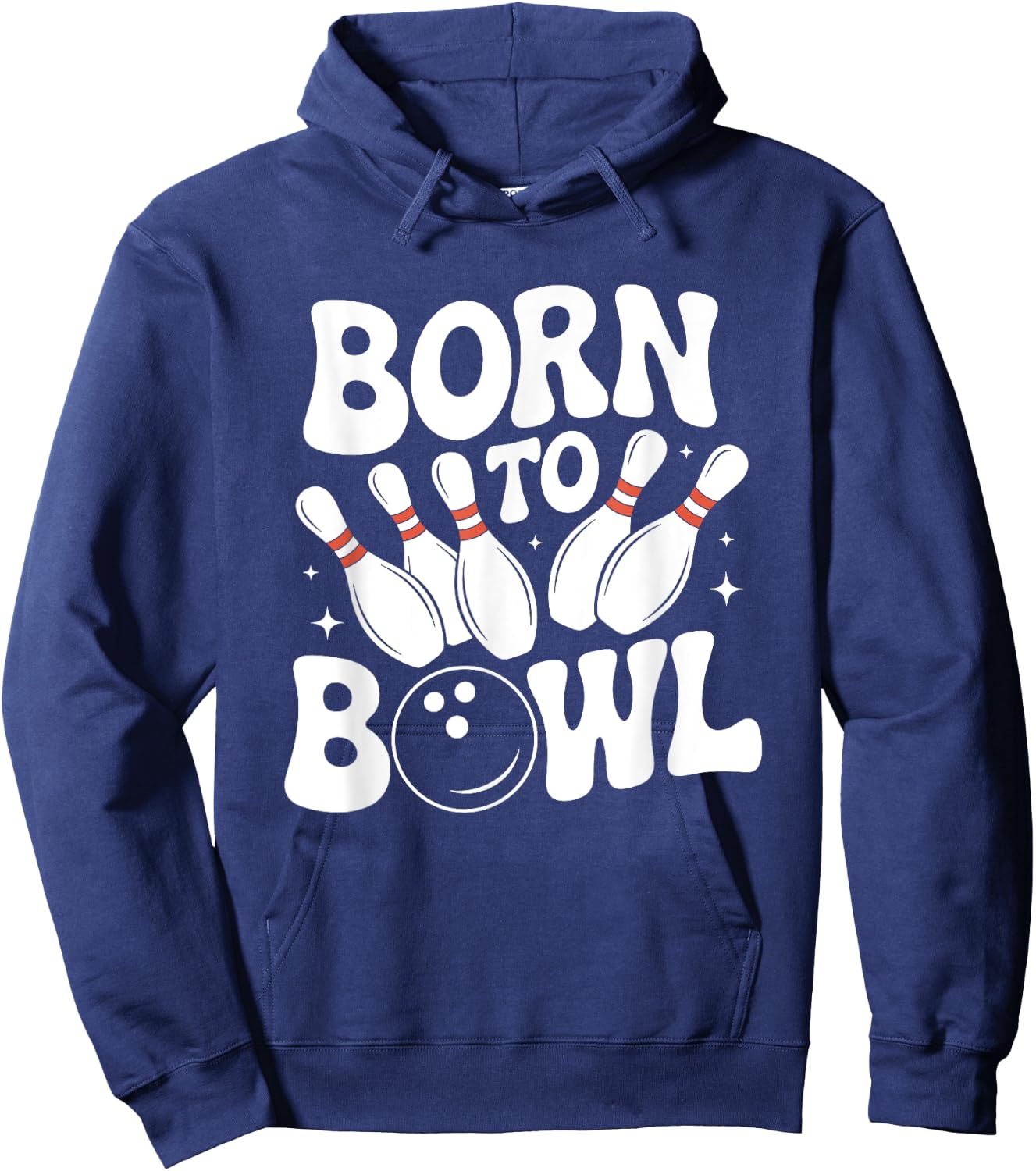 Born To Bowl Retro Bowling Bowler Hoodie - Hoodie | Navy