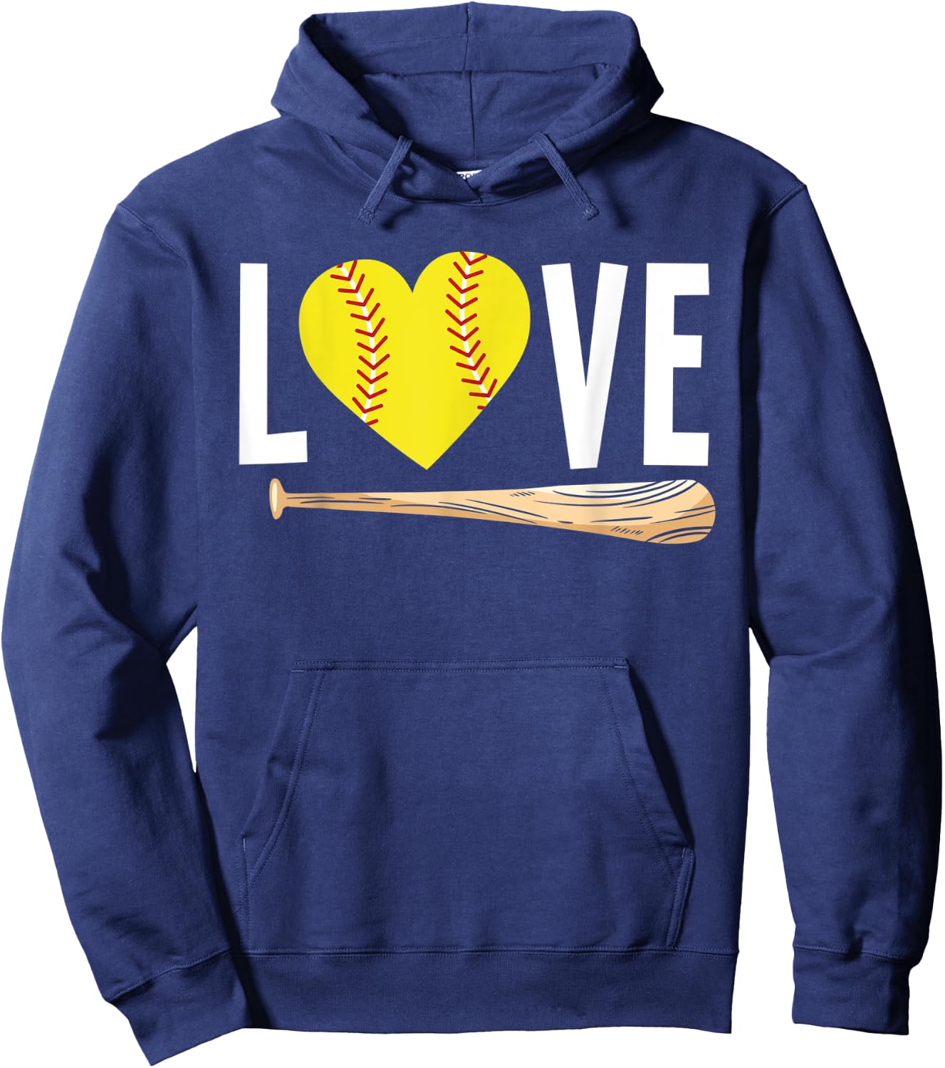 Love Softball Player Girls Teens Funny Softball Hoodie - Hoodie | Navy