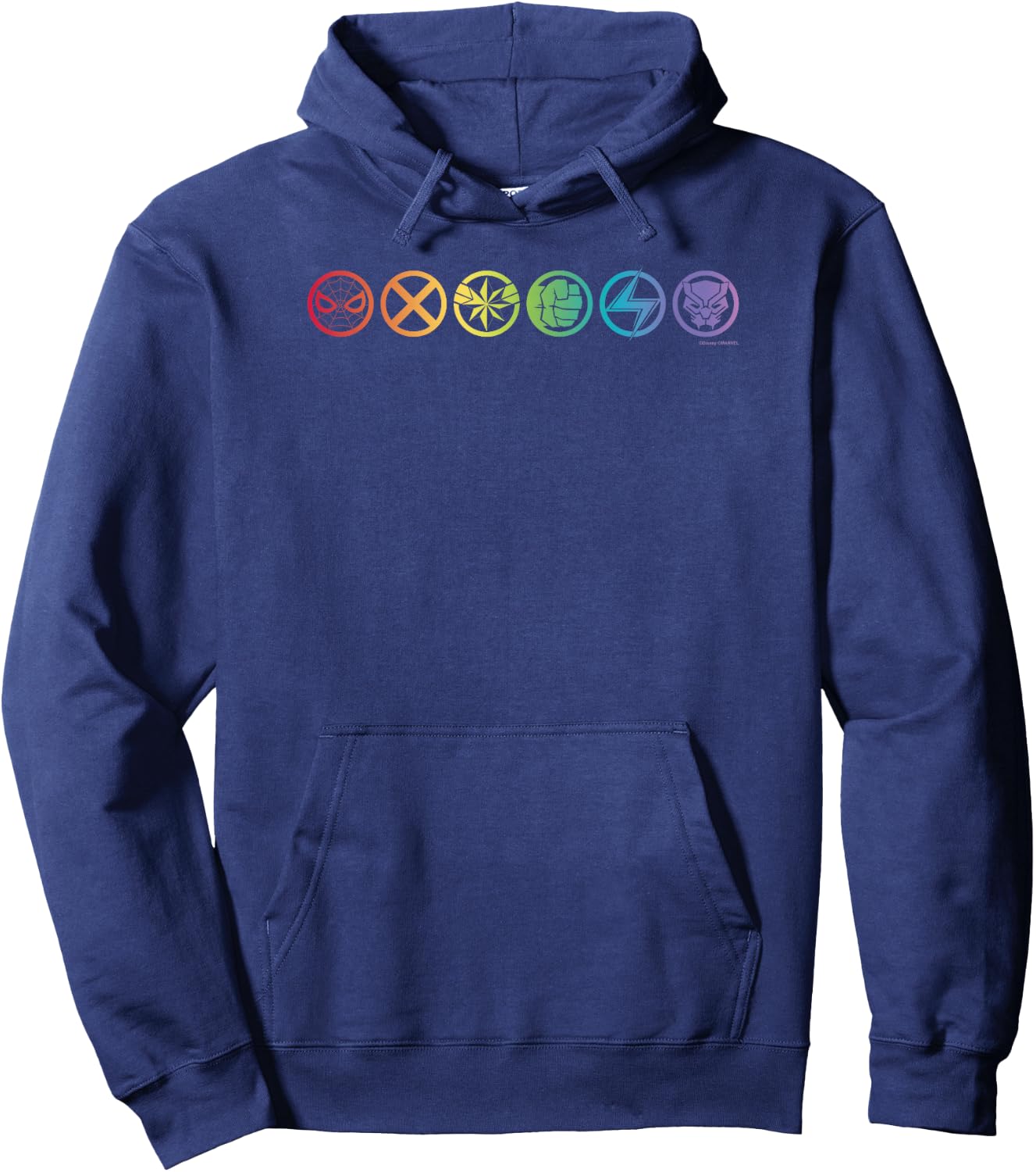 Marvel Group Shot Rainbow Logo Light Up Hoodie - Hoodie | Navy