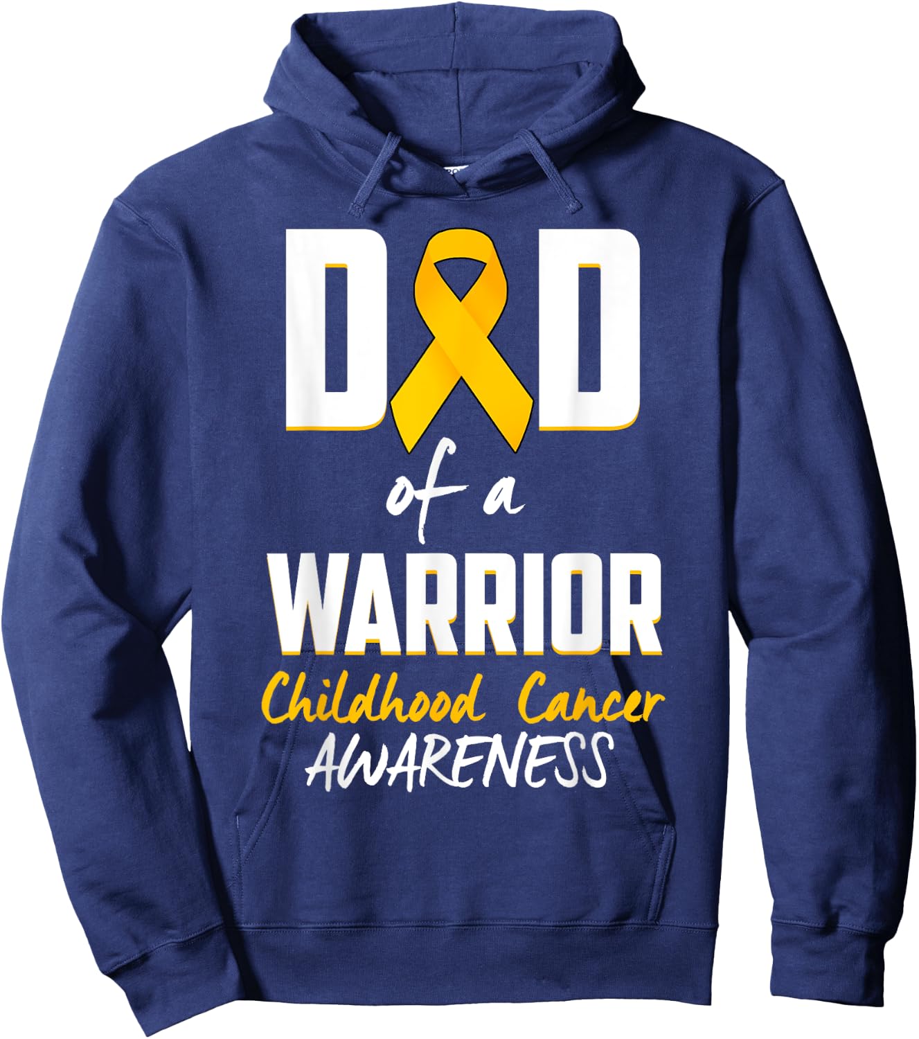 Childhood Cancer Awareness-Dad of a Warrior Hoodie - Hoodie | Navy