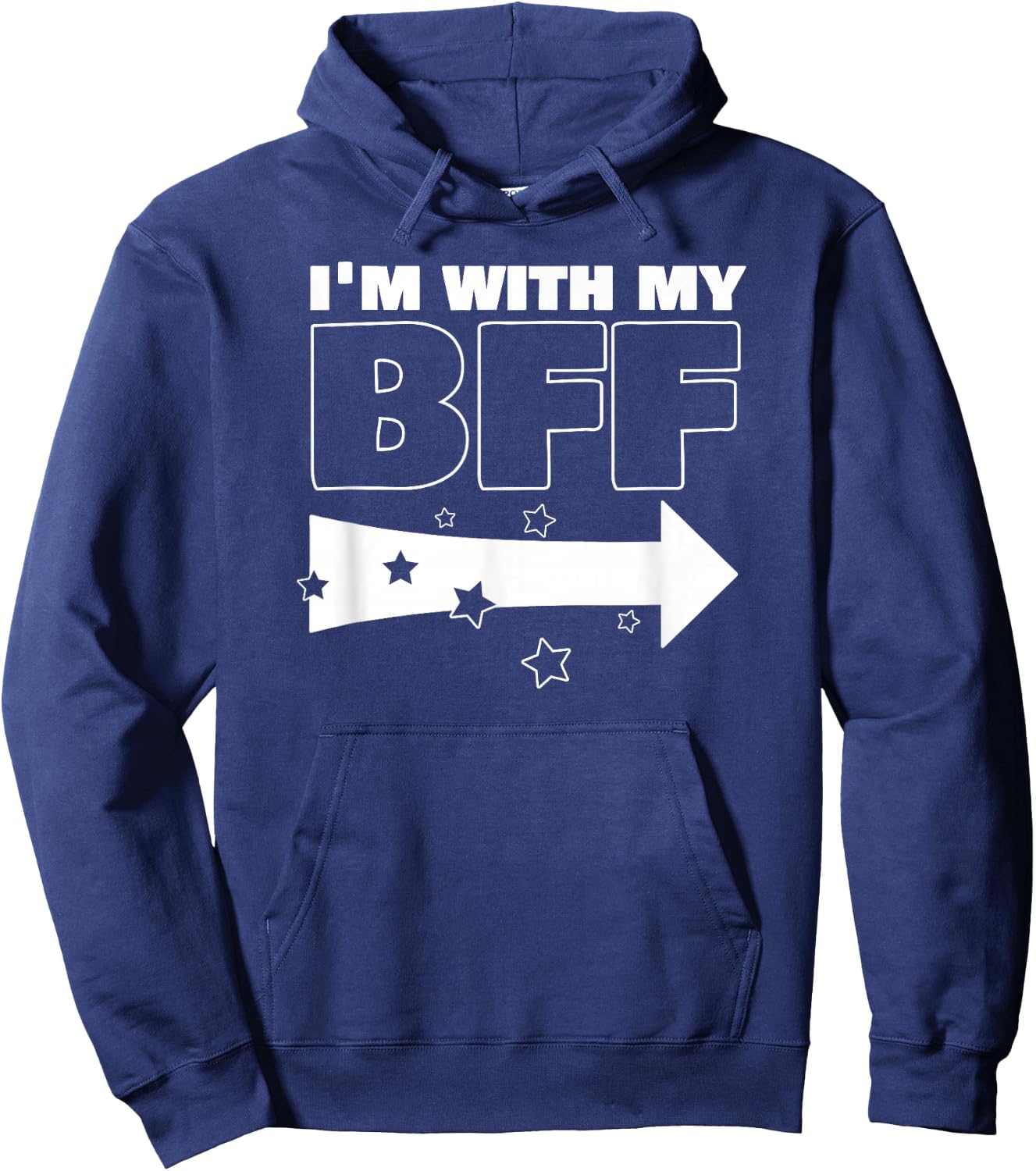 Classic Im With My BFF Right Arrow Funny Hoodie - Hoodie | Navy