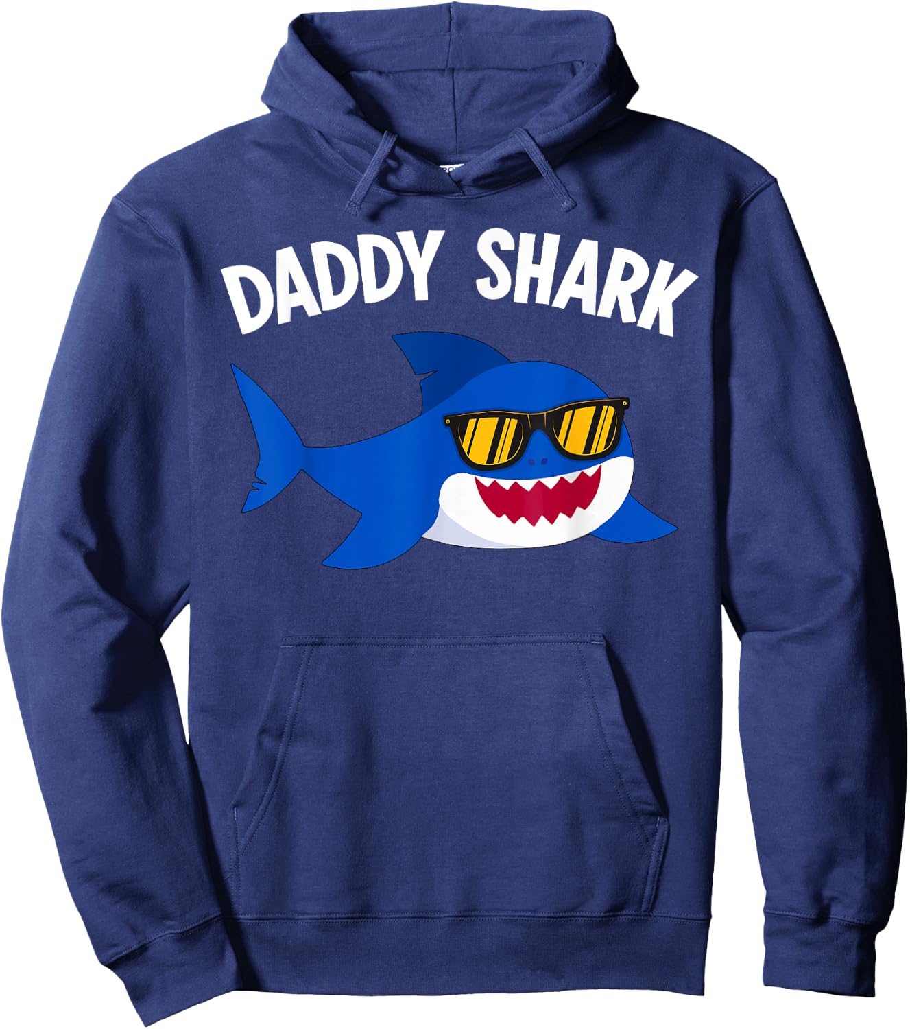 Shark Lover Funny Daddy Shark Father's Day Hoodie - Hoodie | Navy