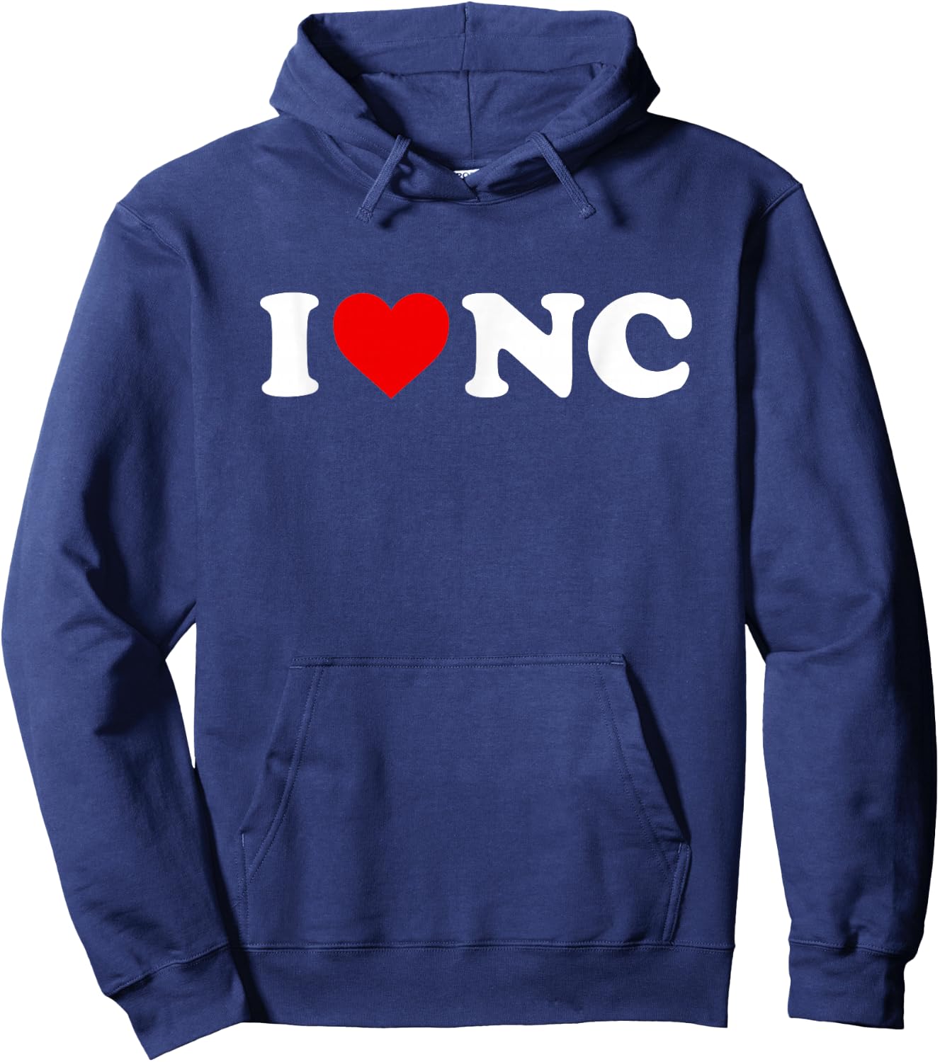 I Love NC Heart North Carolina Hoodie - Hoodie | Navy