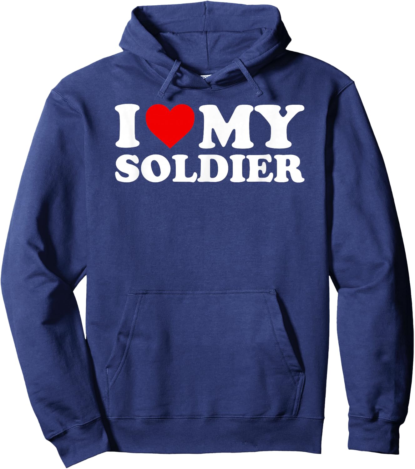 I Love My Soldier with Heart Hoodie - Hoodie | Navy