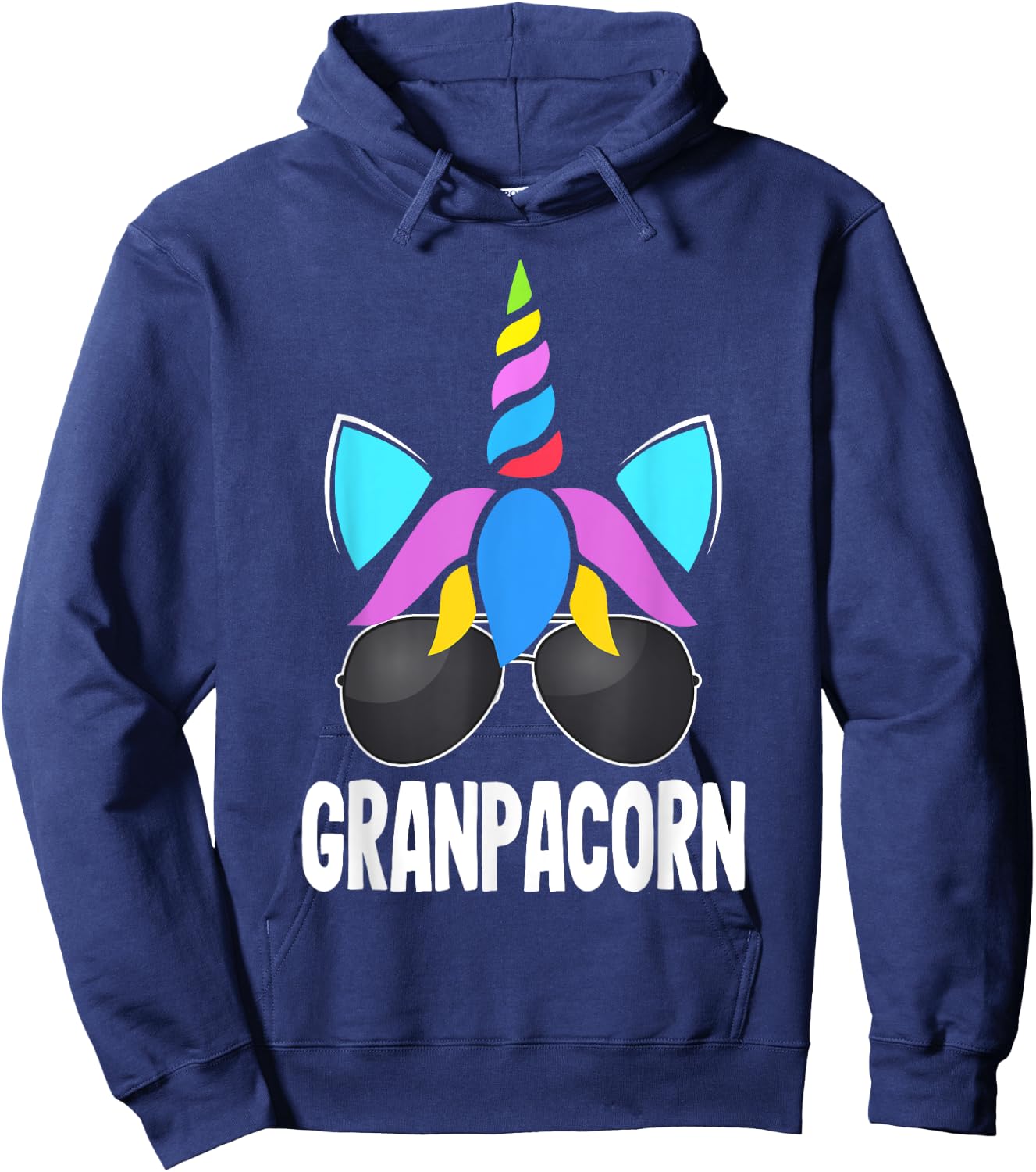 Grandpacorn Funny Unicorn Grandpa Father's Day Hoodie - Hoodie | Navy