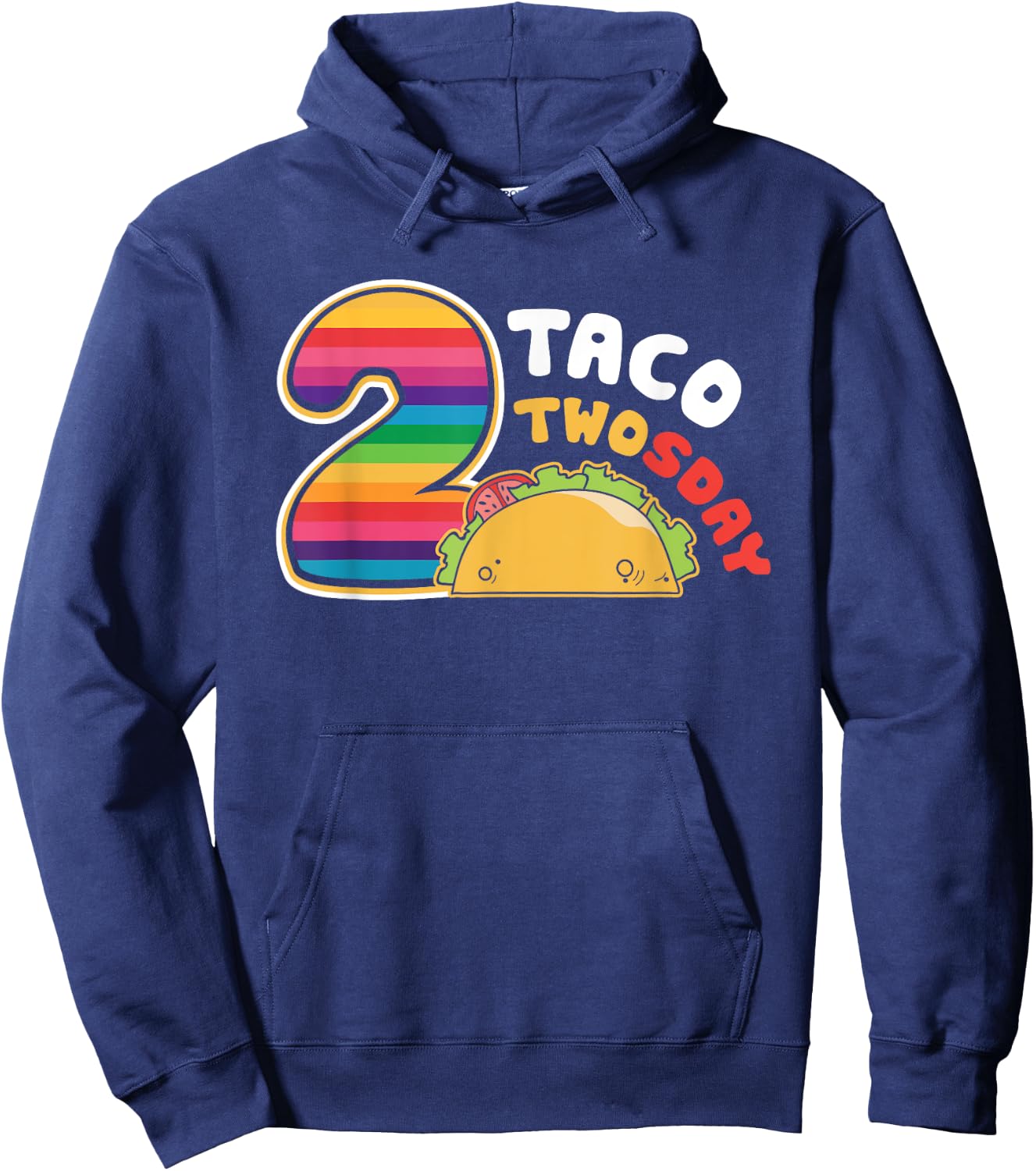 Taco Twosday 2nd Birthday Gift Kids Boy Girl Hoodie - Hoodie | Navy