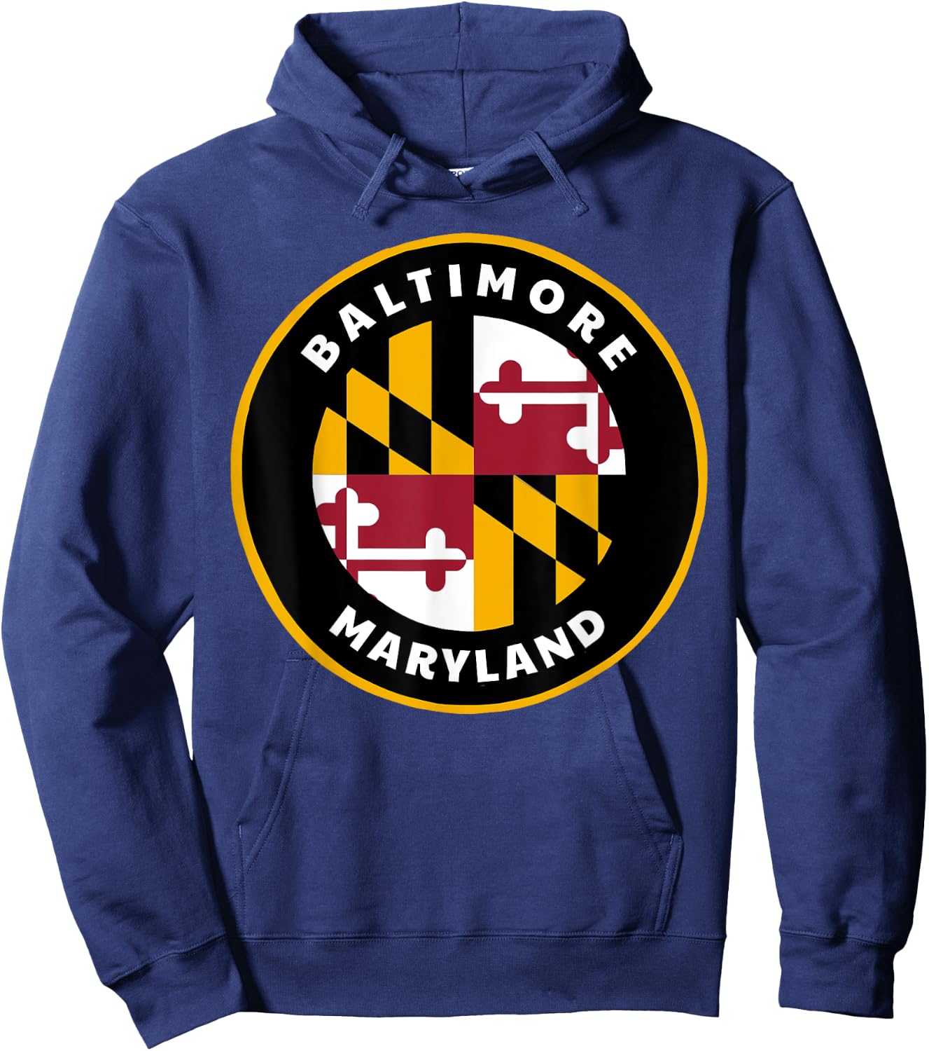 Baltimore Maryland MD Flag Pride Badge Souvenir Hoodie - Hoodie | Navy