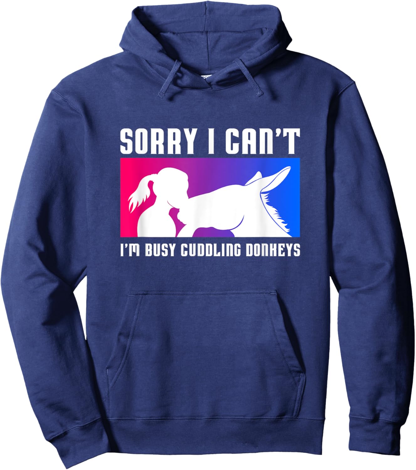 Cuddling Donkeys Ironic Baby Donkey Hoodie - Hoodie | Navy
