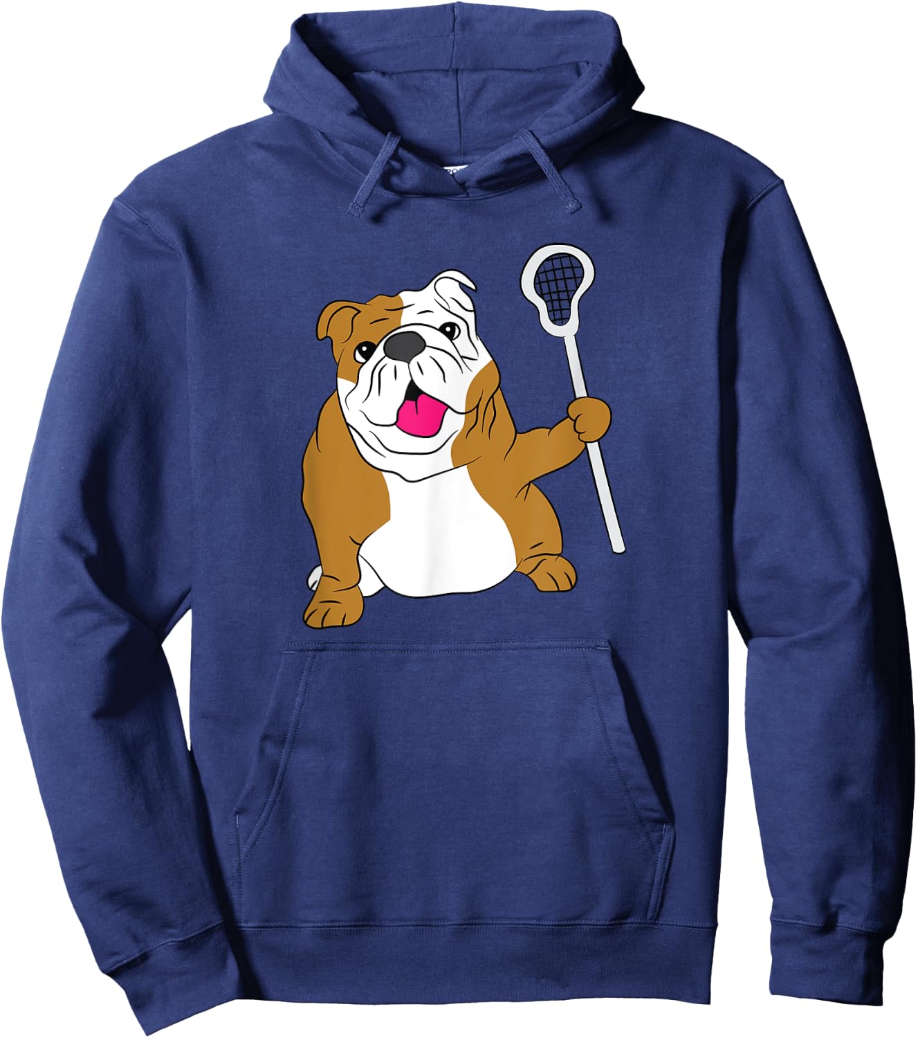 Bulldog Dog Lacrosse Design LAX Dad Hoodie - Hoodie | Navy