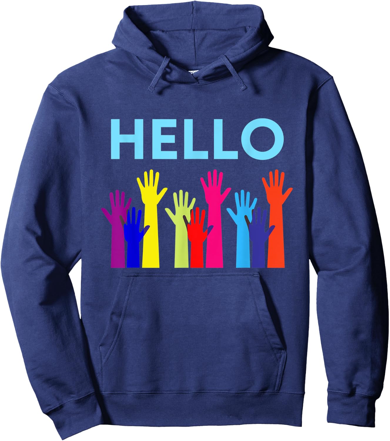 Hello Waving Hands Greeting Gift mom, dad Hoodie - Hoodie | Navy