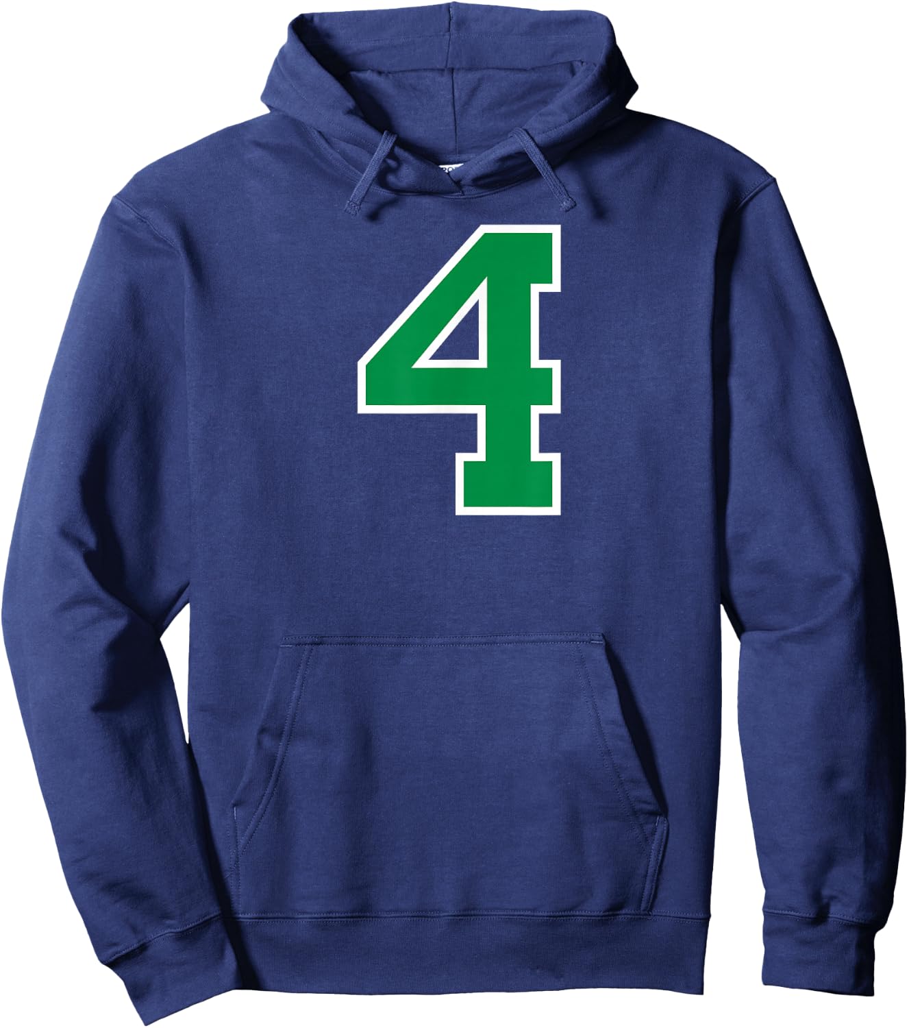 White Green Number 4 Hoodie - Hoodie | Navy