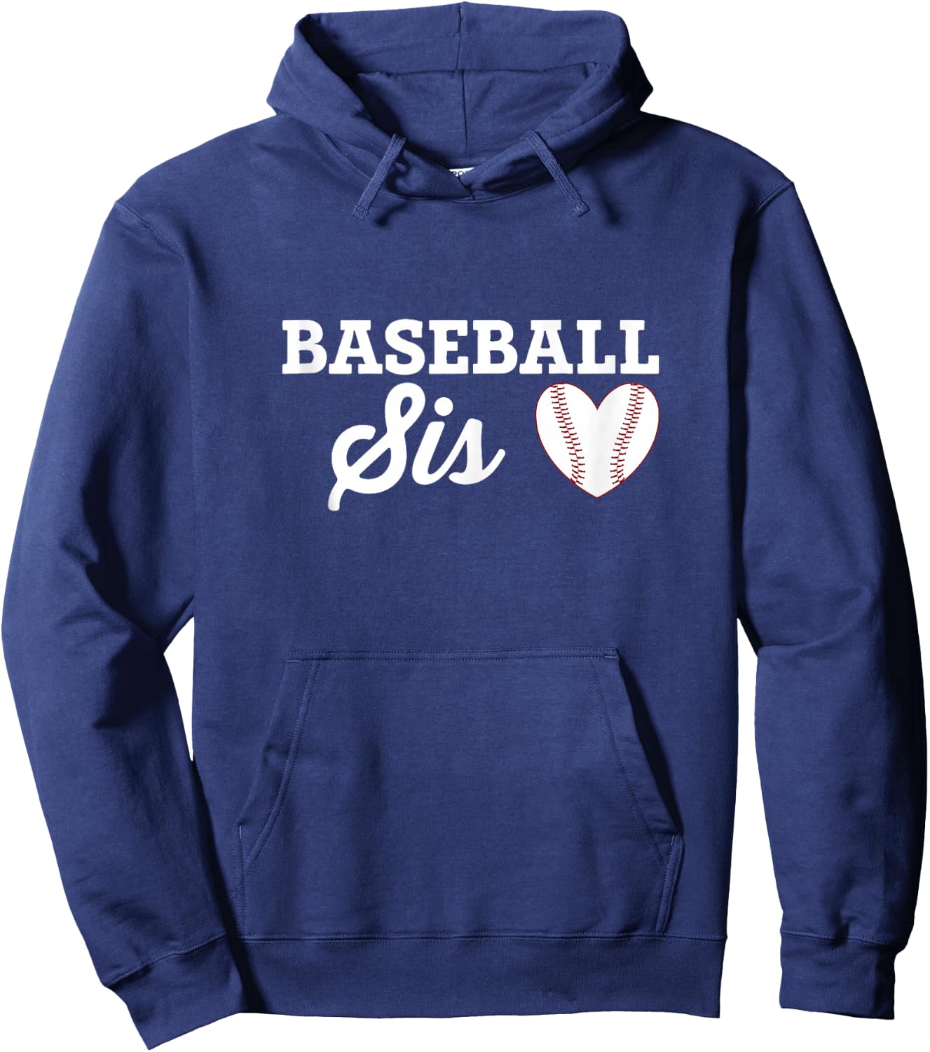 Baseball Sis Sister Love Heart Baseball Sports Hoodie - Hoodie | Navy