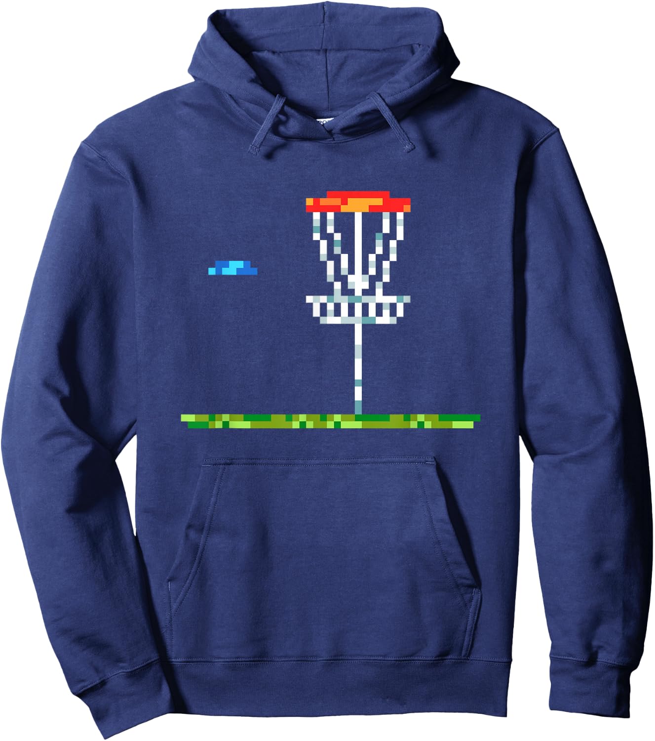 Disc Golf Men Disc Golf 8 Bit Basket Hoodie - Hoodie | Navy