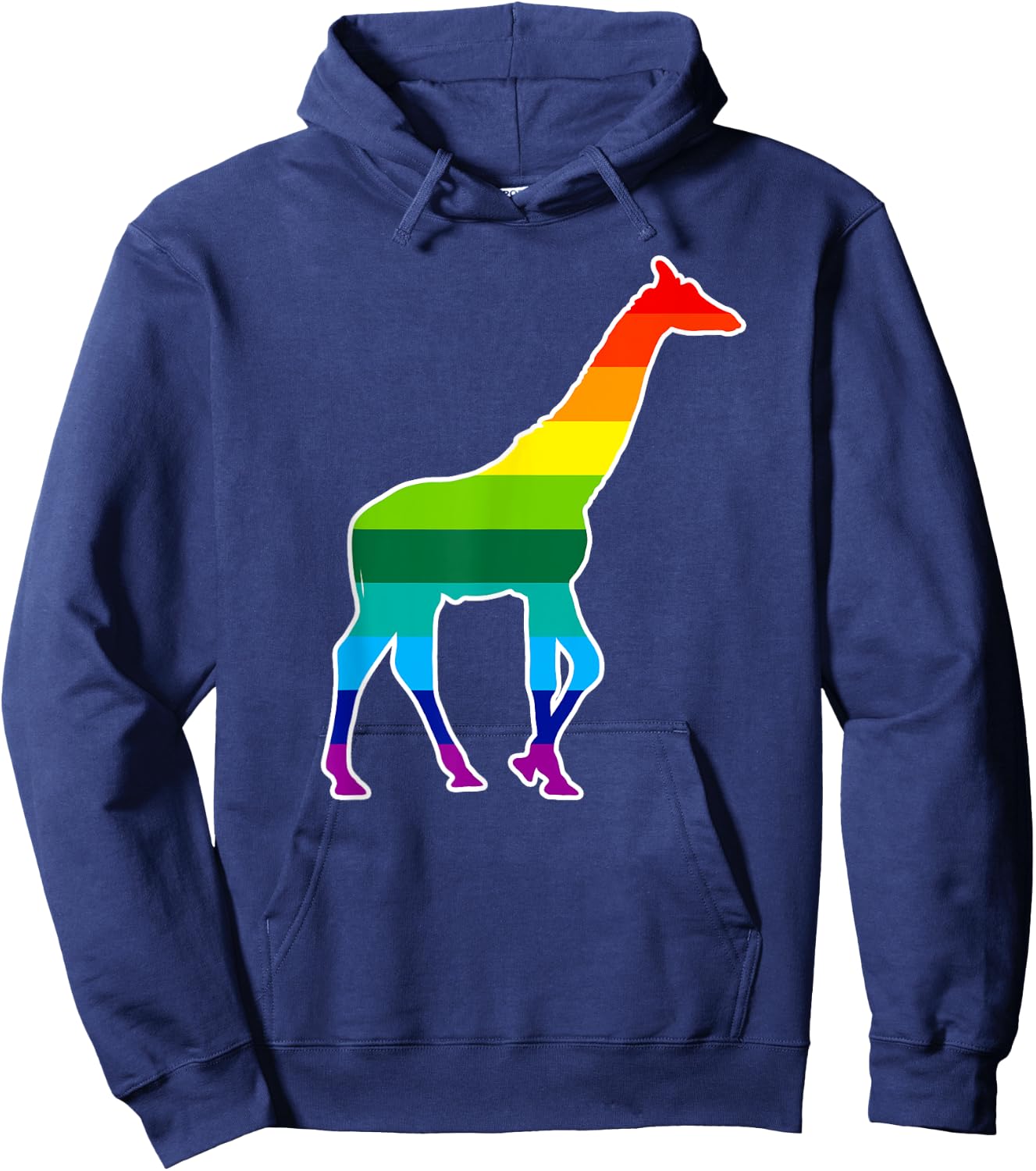 Rainbow Giraffe Shirt - Giraffe Print Shirt Hoodie - Hoodie | Navy