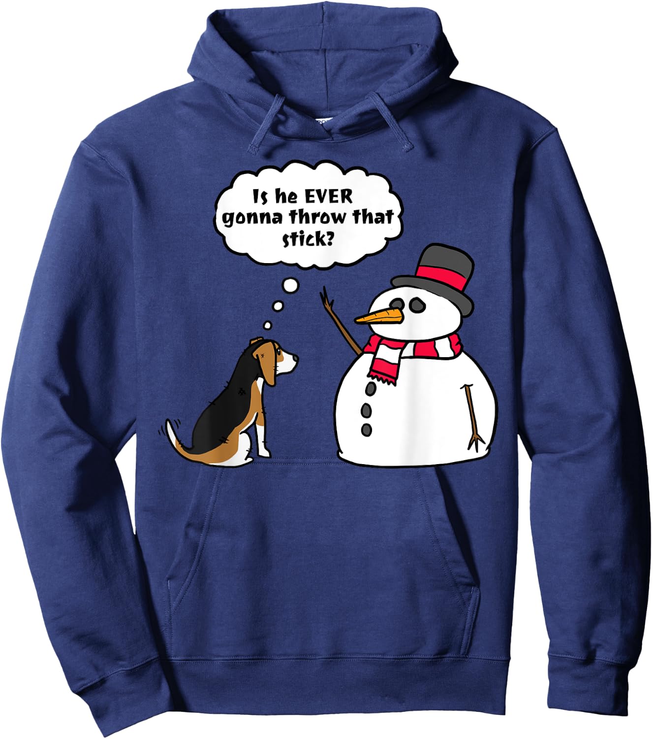 Beagle Snowman Christmas Dog Shirt Hoodie - Hoodie | Navy
