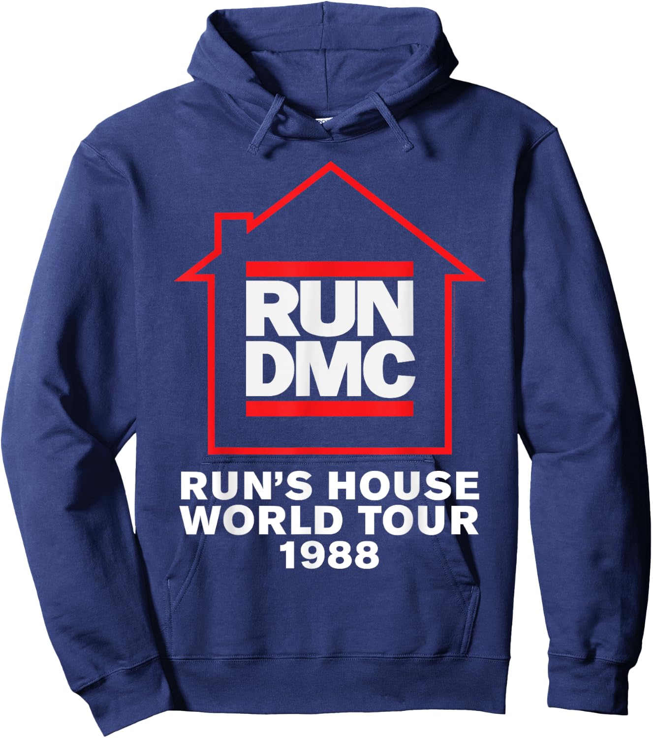 Run DMC Official Run's House World Tour 1988 Hoodie - Hoodie | Navy