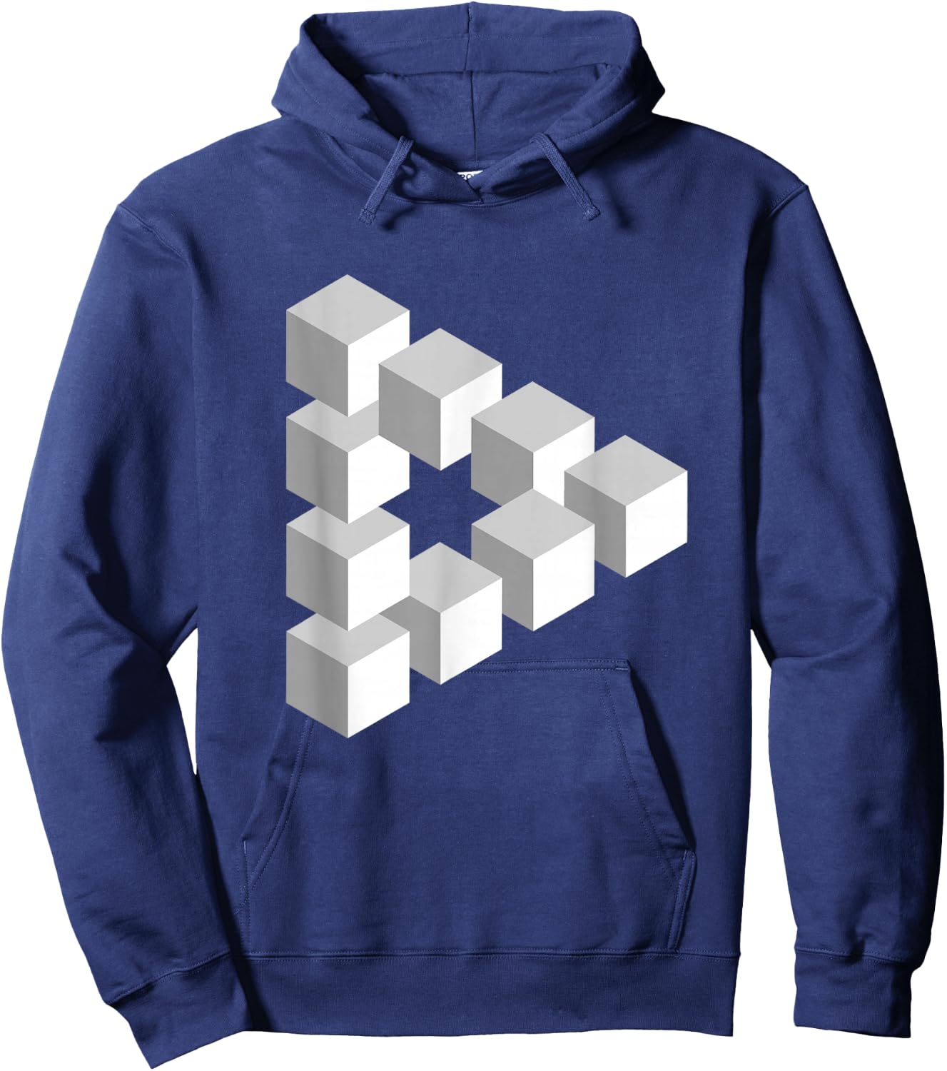 Optical Illusion Penrose Triangle Hoodie - Hoodie | Navy