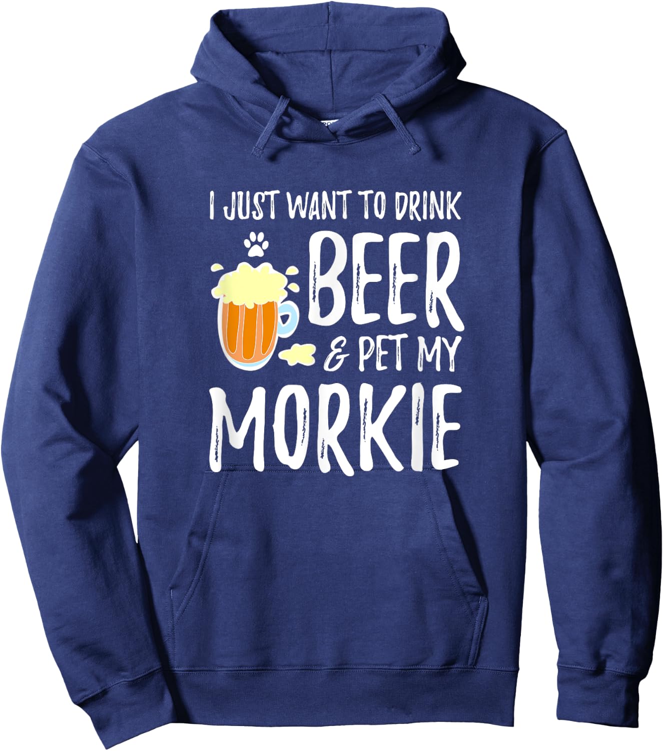 Beer and Pet Morkie for Morkie Dog Mom Hoodie - Hoodie | Navy
