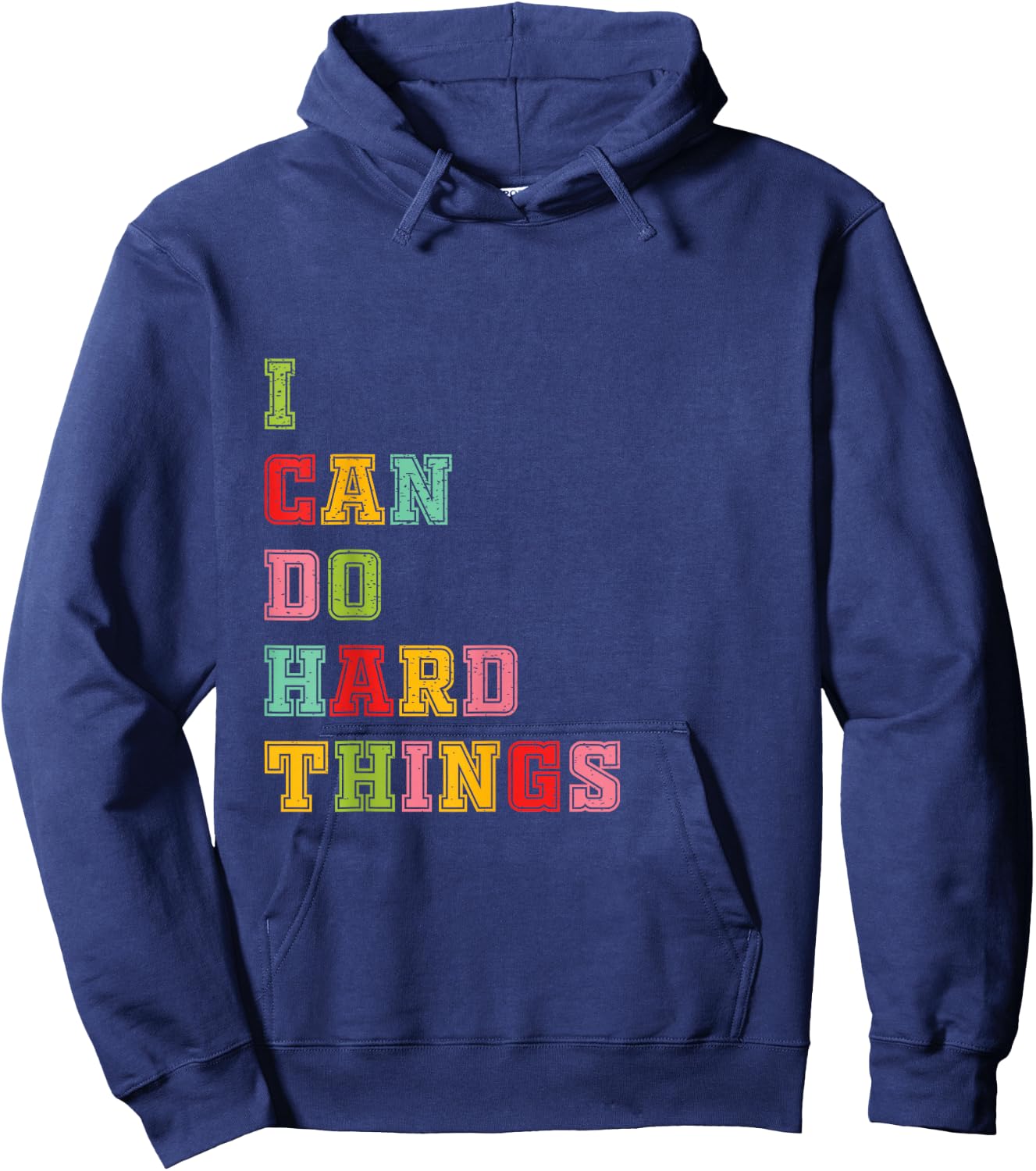 I Can Do Hard Things Workout Summer Casual Tank Hoodie - Hoodie | Navy