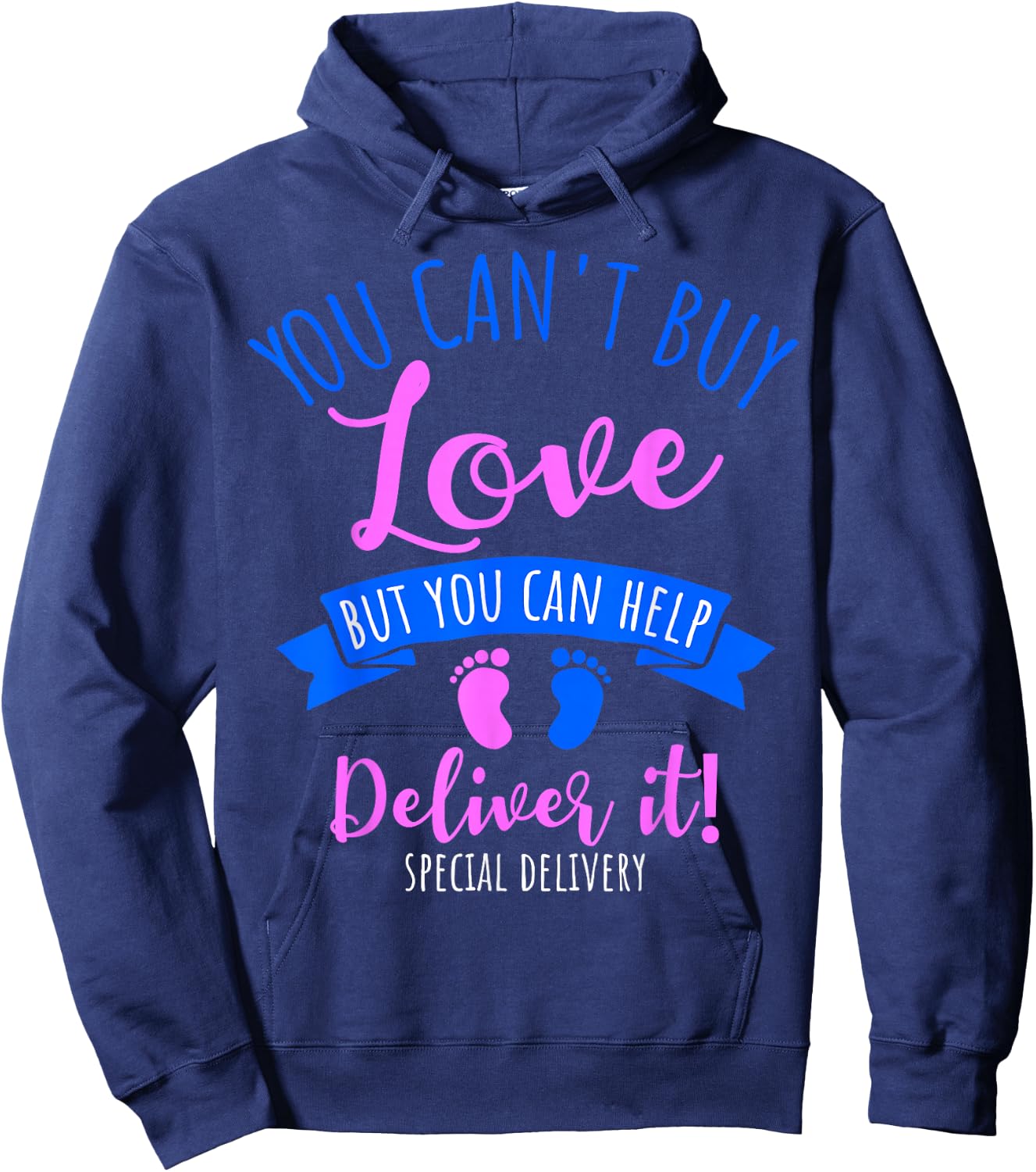 Cute Baby Foot Print Labor and Delivery Nurses Hoodie - Hoodie | Navy