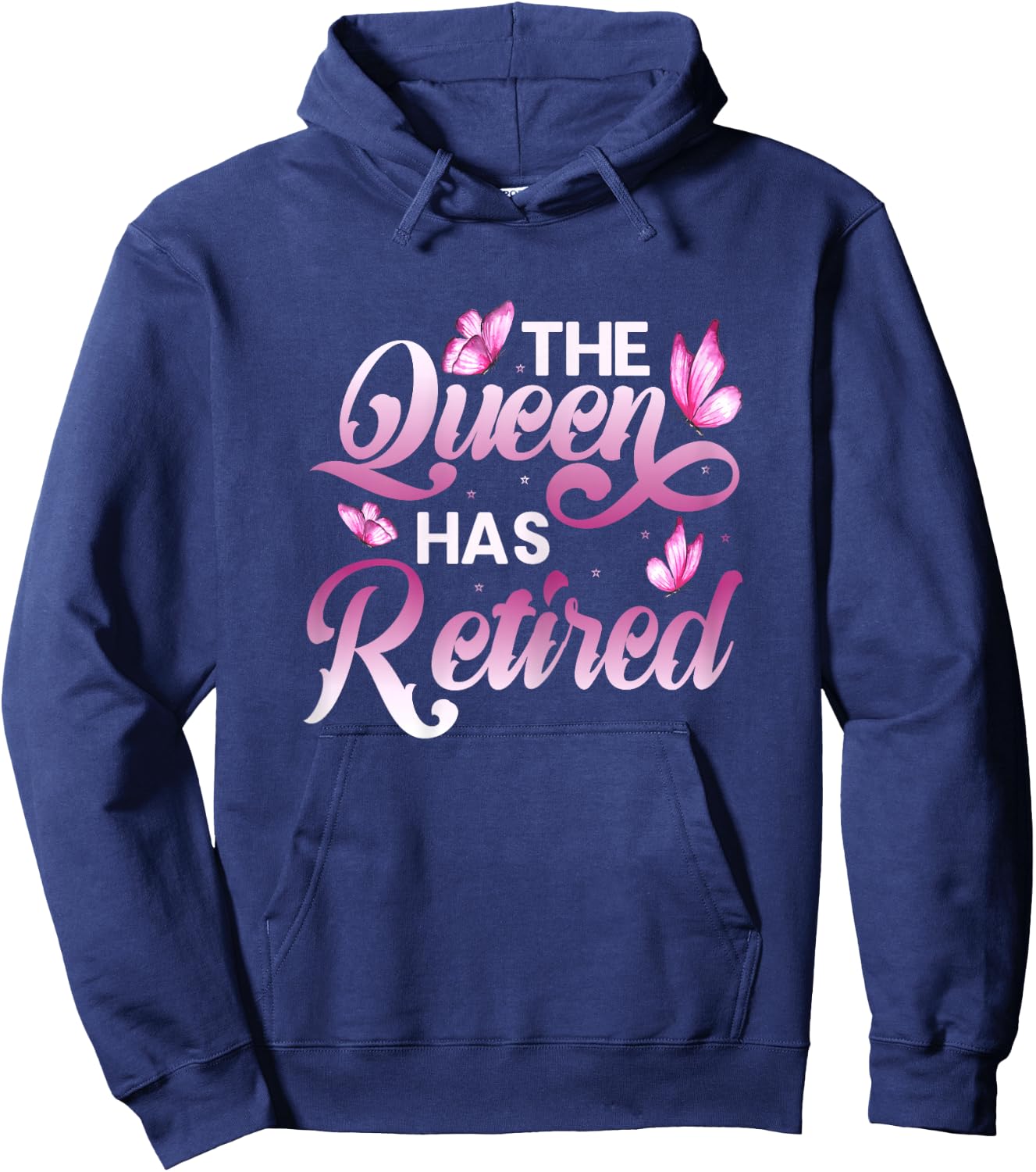 Women Floral The Queen Has Retired Hoodie - Hoodie | Navy