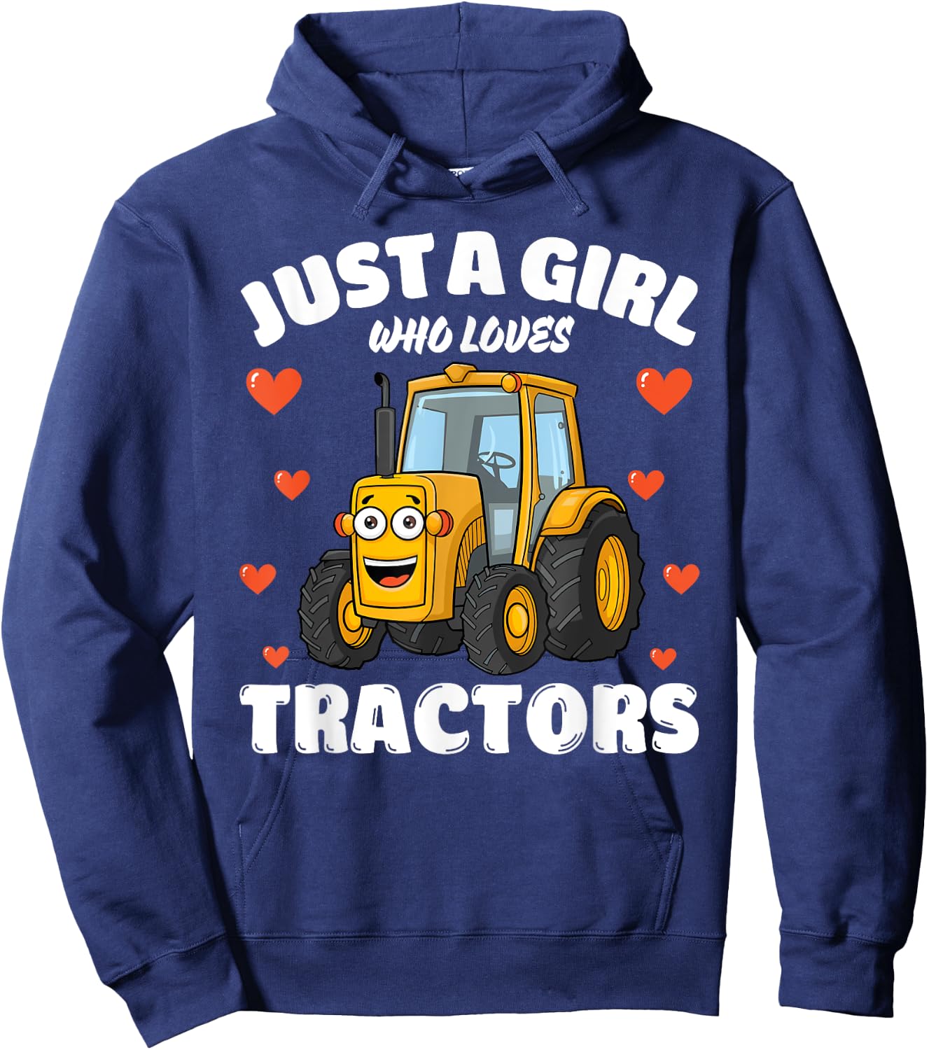 Just A Girl Who Loves Tractors, Tractor Lover Hoodie - Hoodie | Navy
