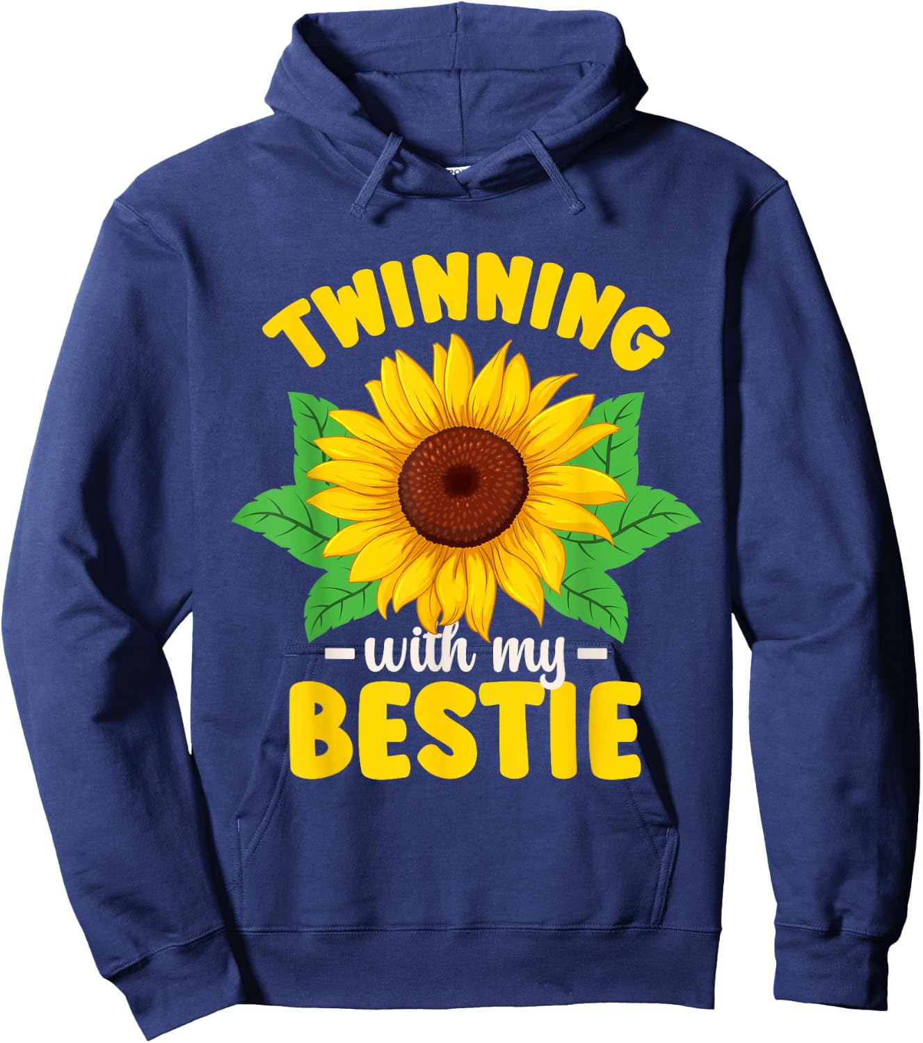 Matching Twin Twinning With My Bestie Sunflower Hoodie - Hoodie | Navy